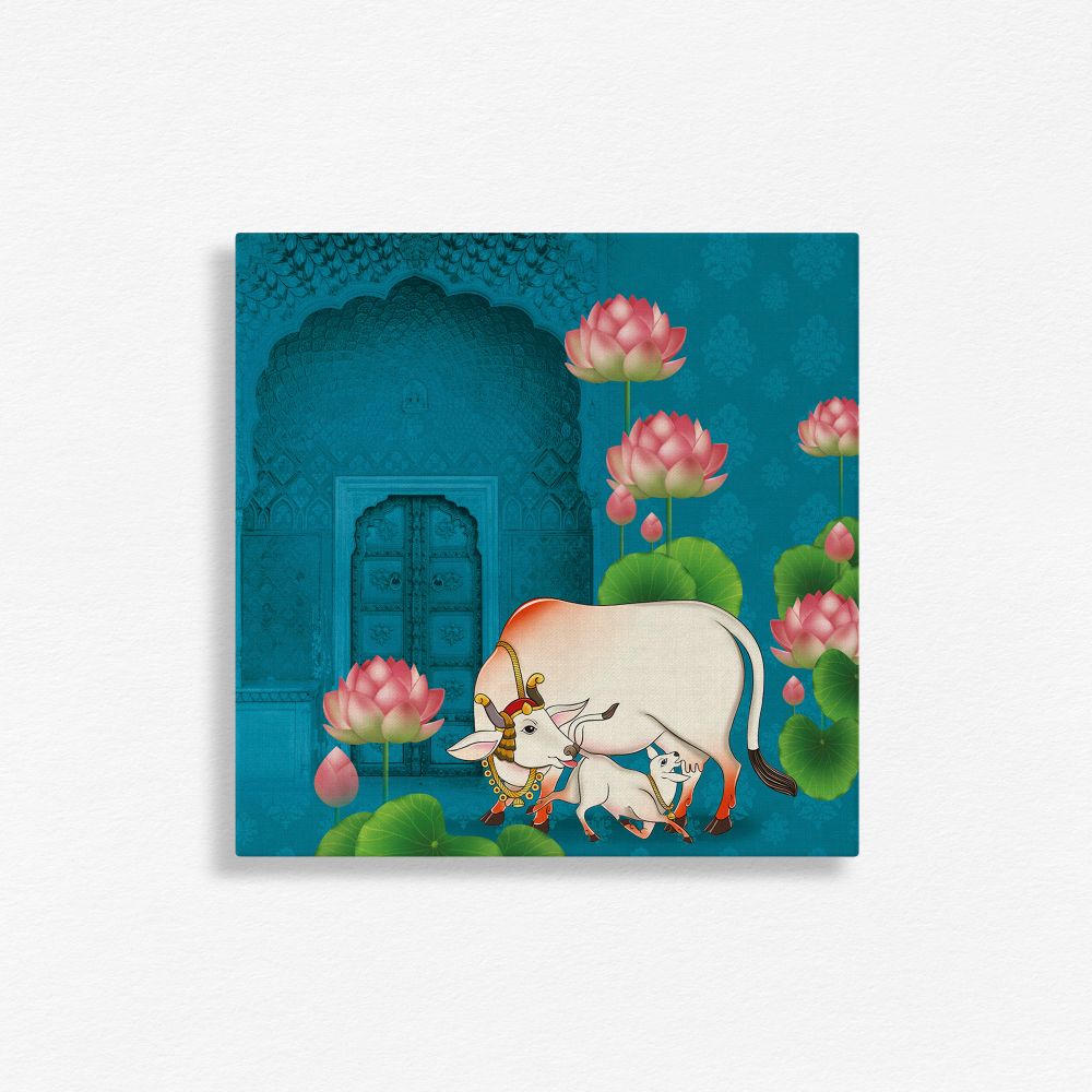 Pichwai - Royal Entrance with Cow