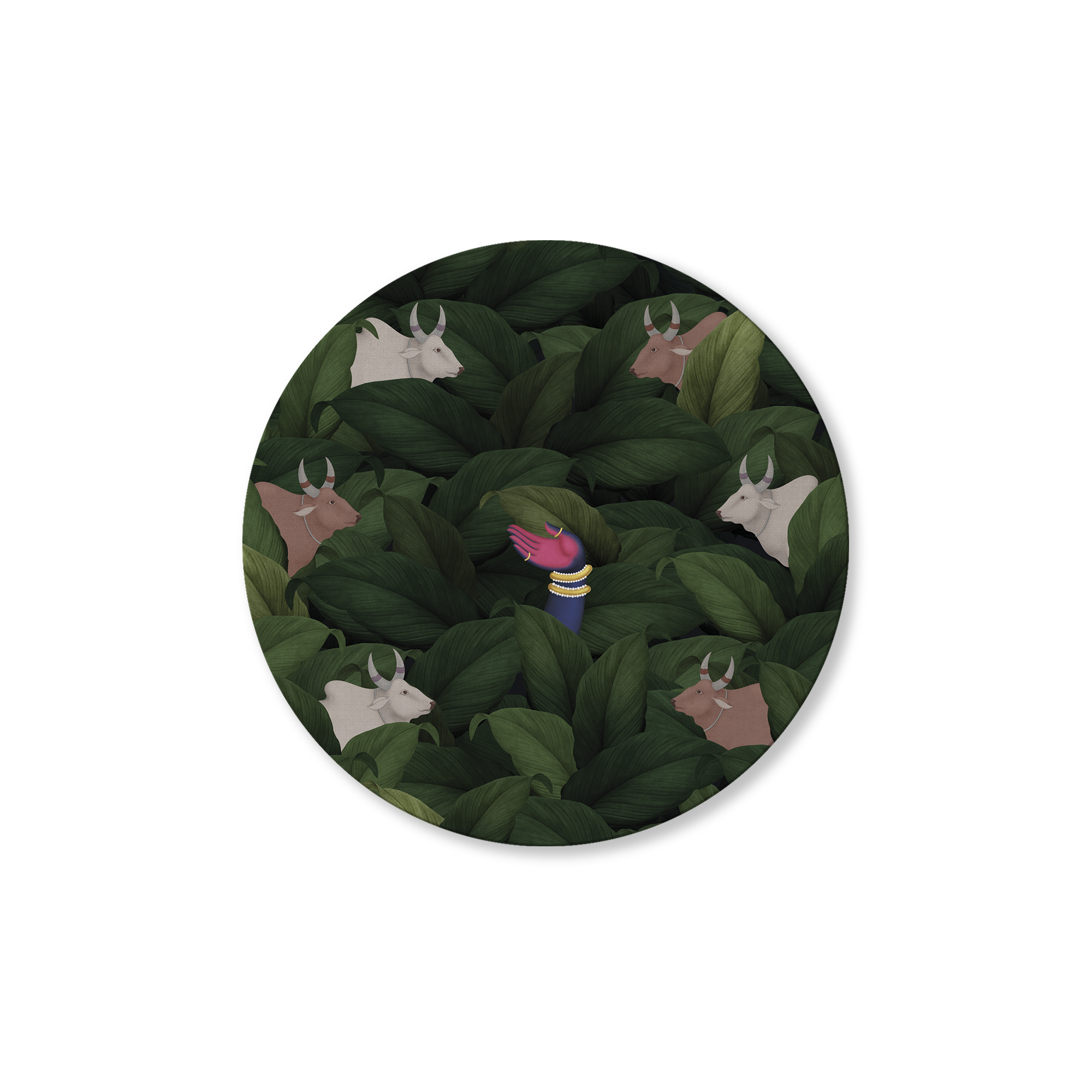 Nritya - Round Wall Art Canvas Painting