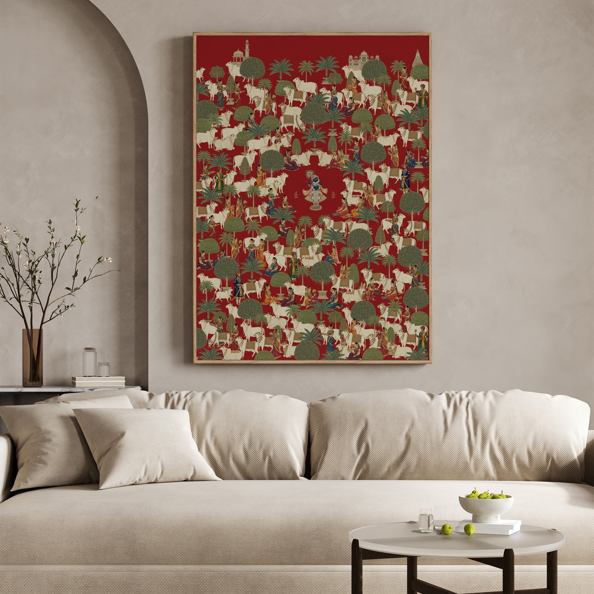 Lord Shree Krishna in the Garden of Bliss Wall Painting