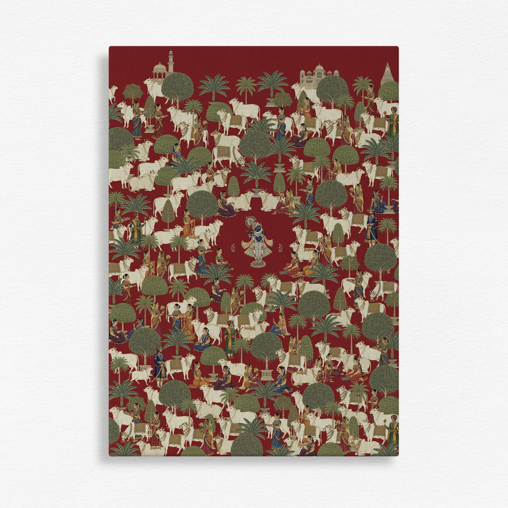 Lord Shree Krishna in the Garden of Bliss Wall Painting