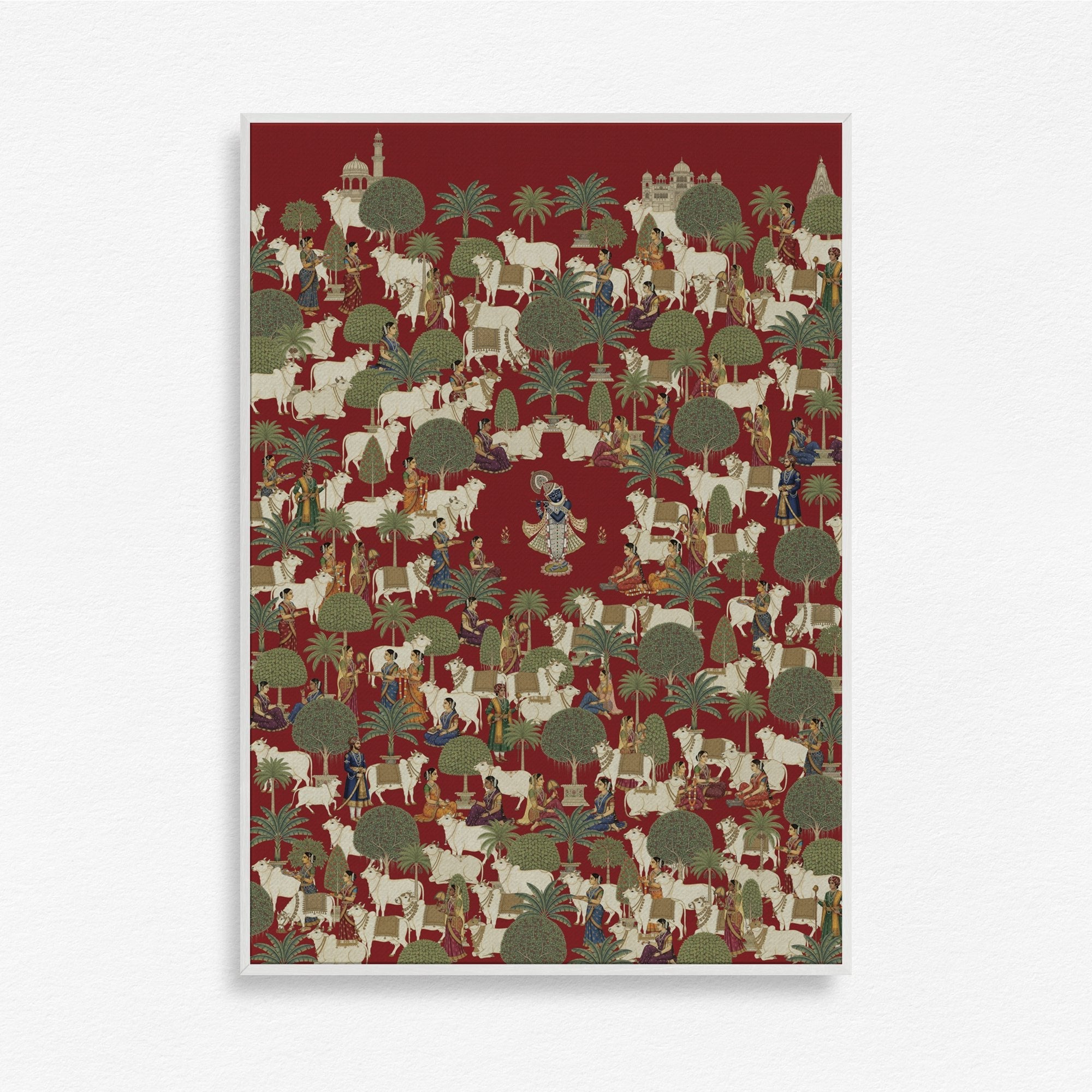 Lord Shree Krishna in the Garden of Bliss Wall Painting