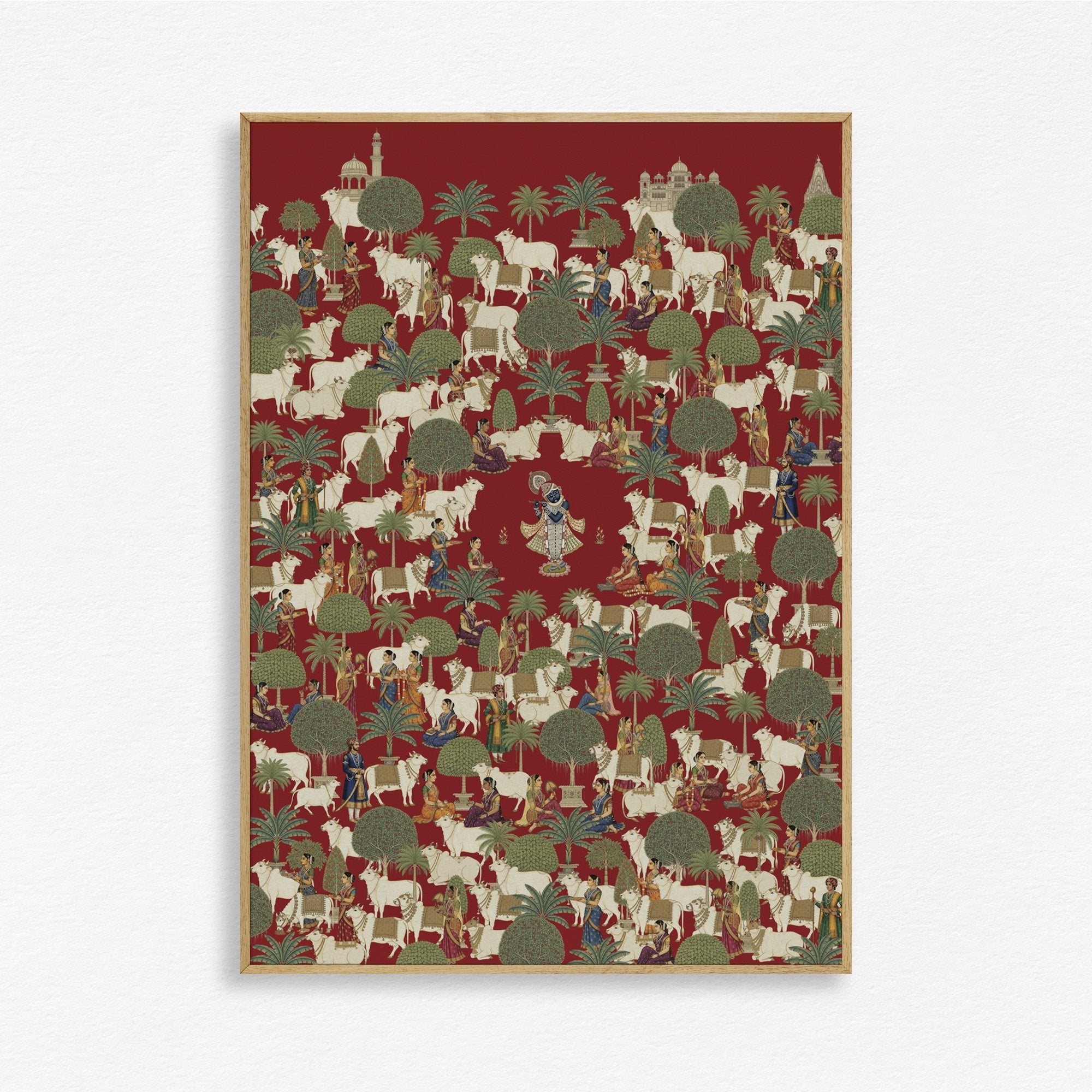 Lord Shree Krishna in the Garden of Bliss Wall Painting