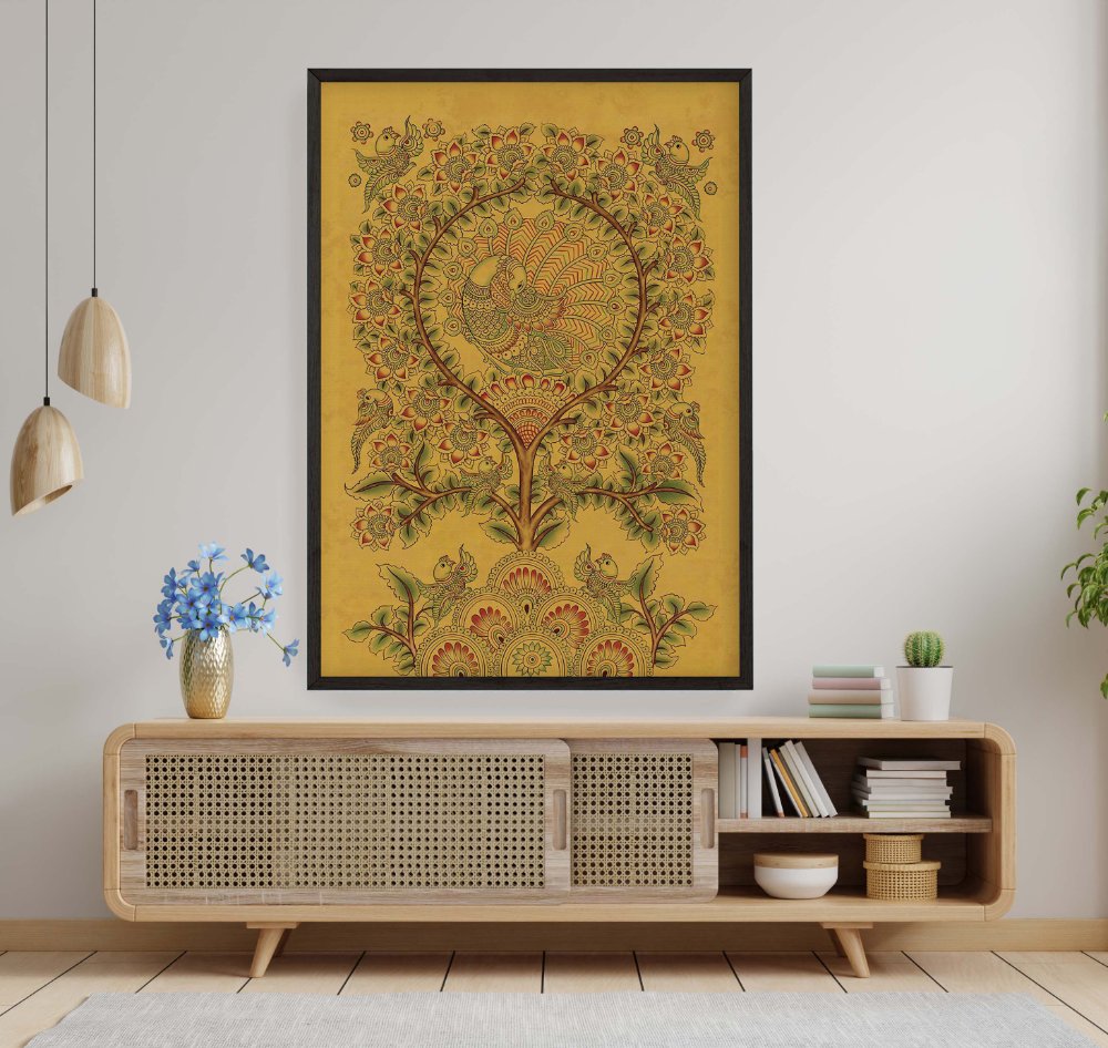 Kalamkari - Peacock and Petal