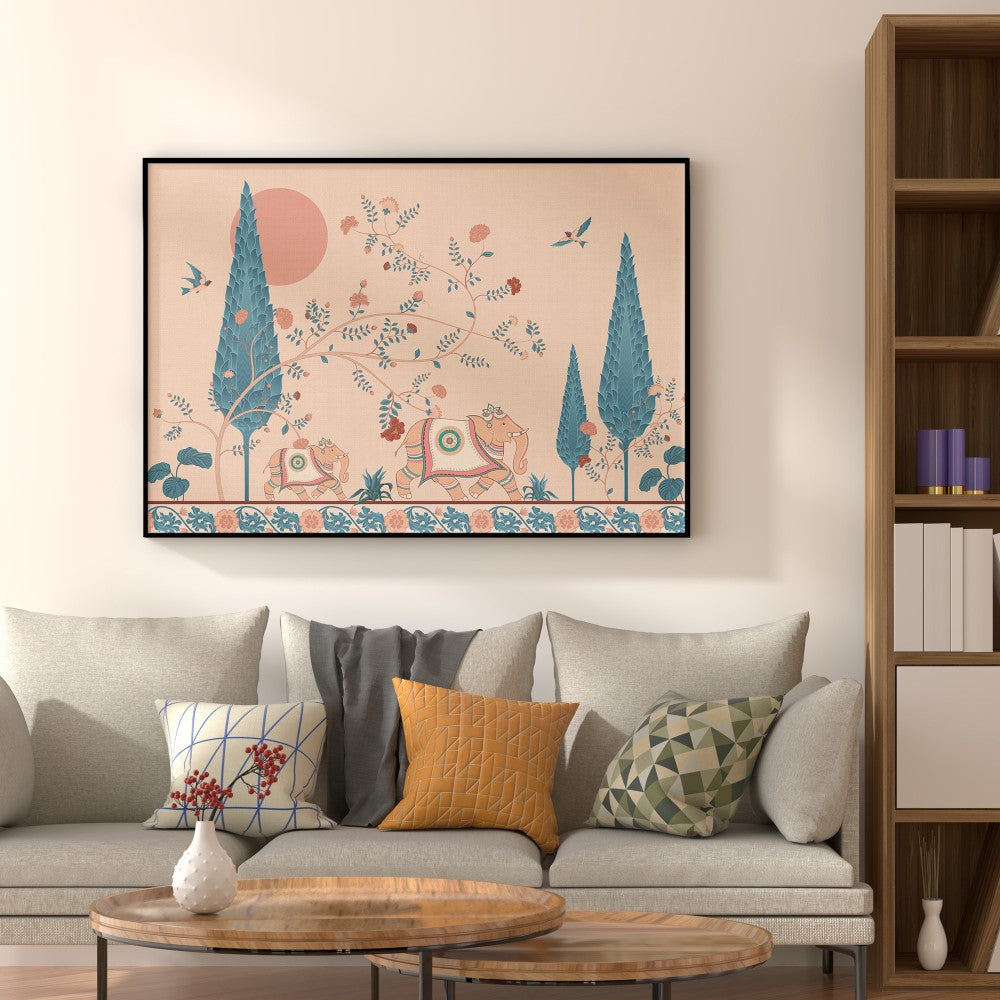 Indian Elephant - Aqua Tone