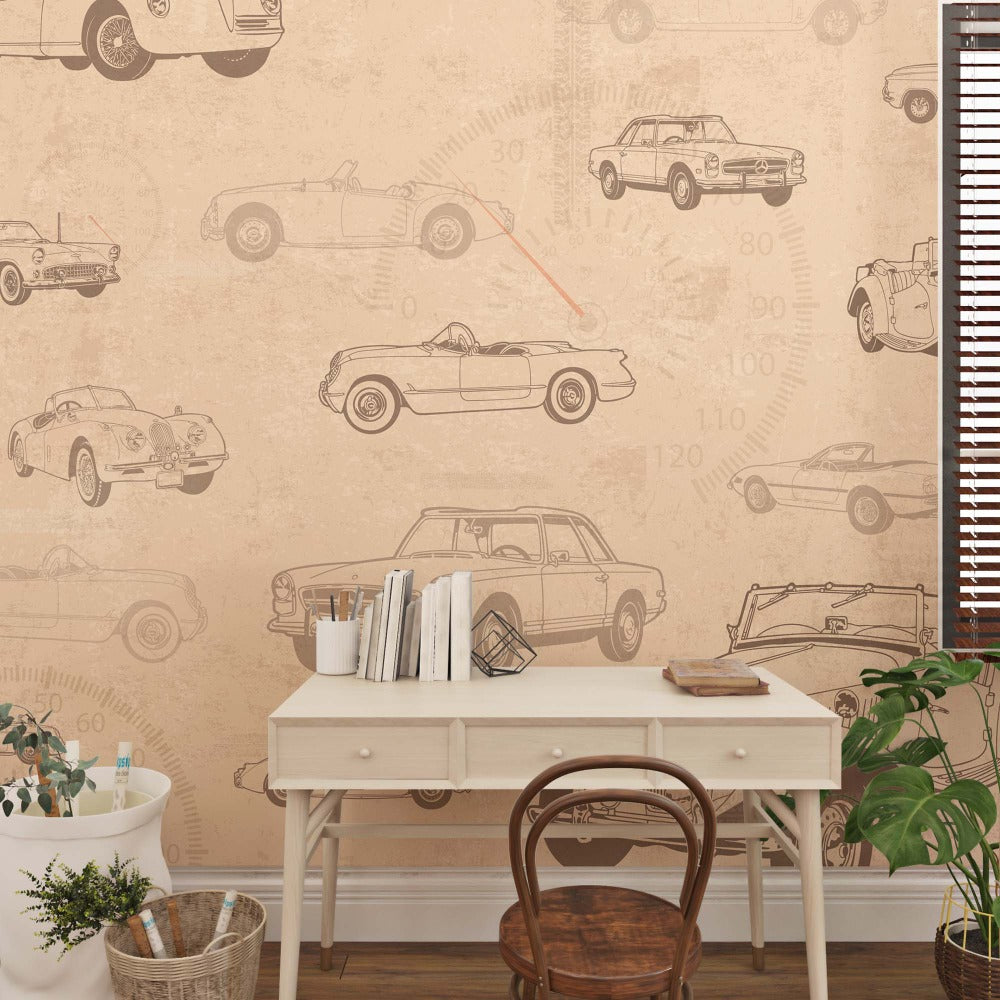 Kids Room Cars Theme Wallpaper