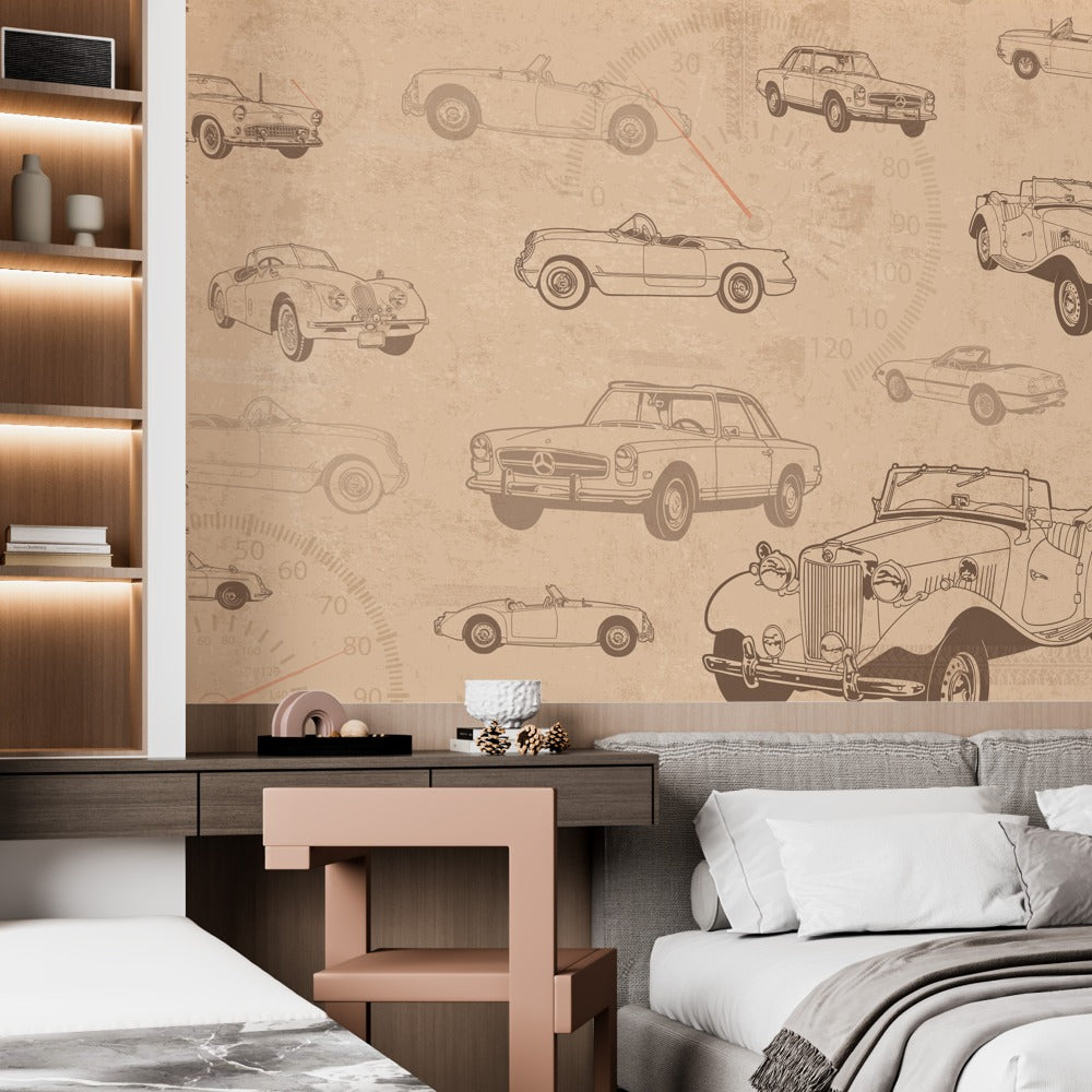 Kids Room Cars Theme Wallpaper