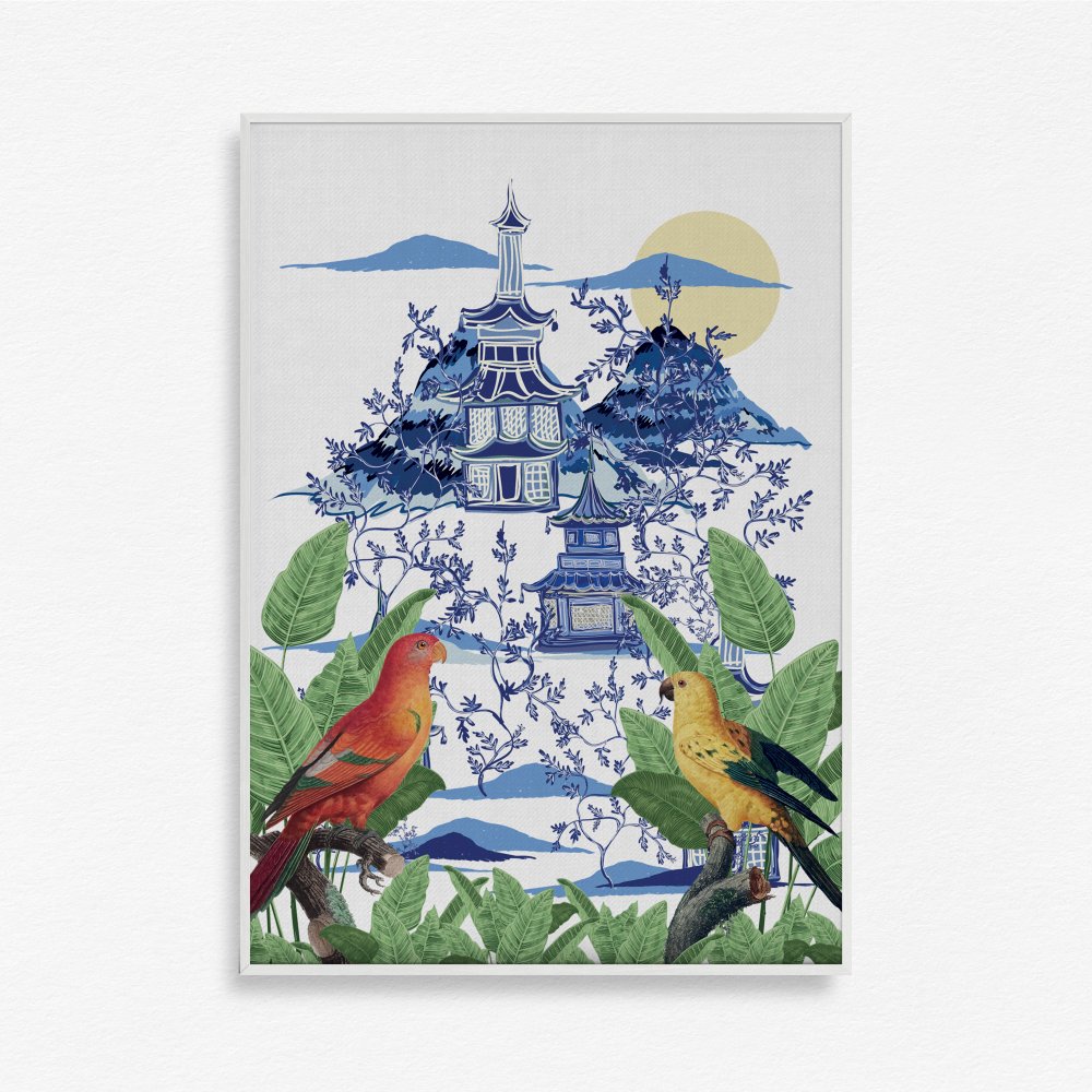 Blue House with Tropical Garden