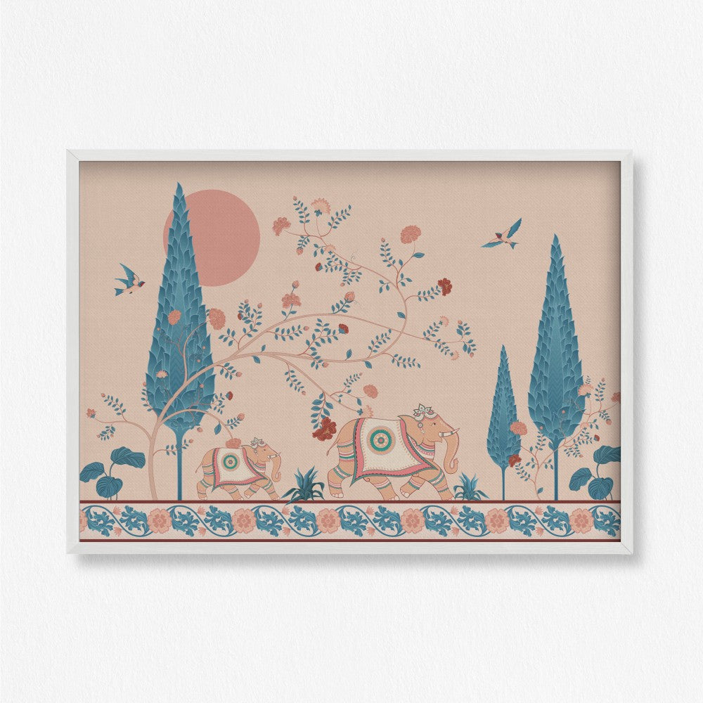 Indian Elephant - Aqua Tone