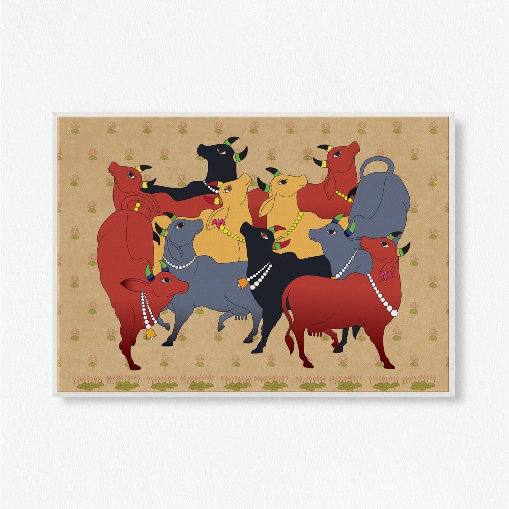 Divine Hues: An Abstract Pichwai