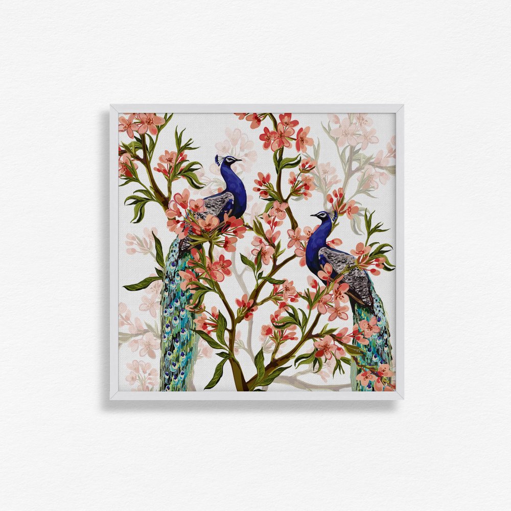 Peacock with Floral Galore