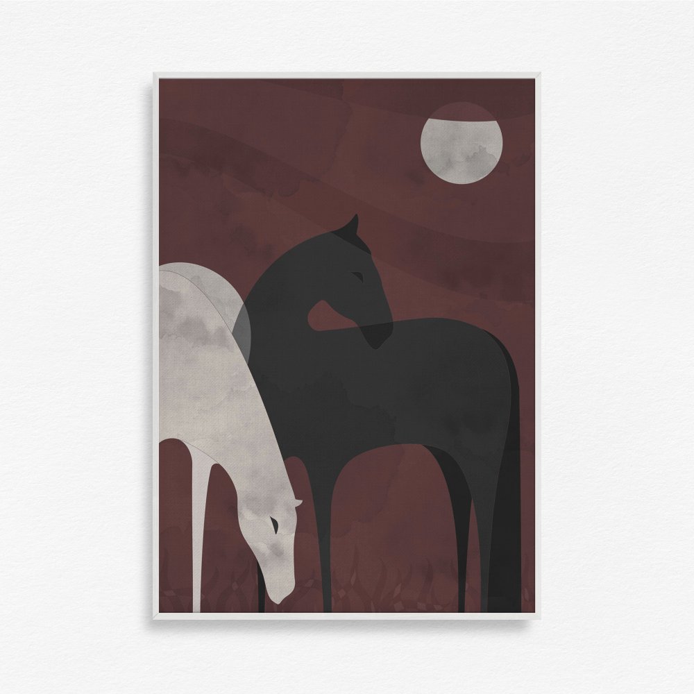 Two Horses in moon light