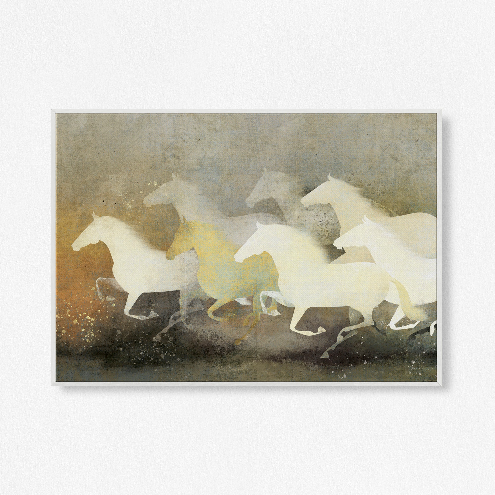 7 White Horses Vastu Wall Art
