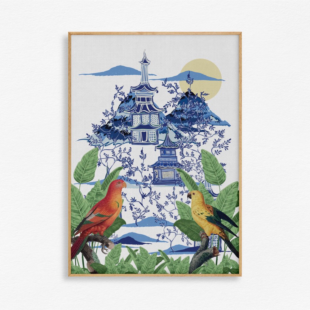 Blue House with Tropical Garden