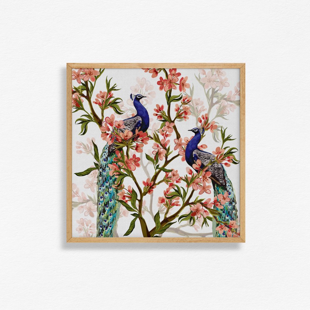Peacock with Floral Galore