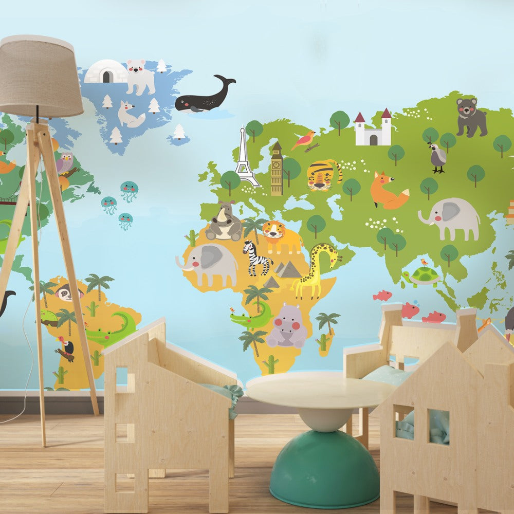 Jungle Safari Kids Room Wallpaper