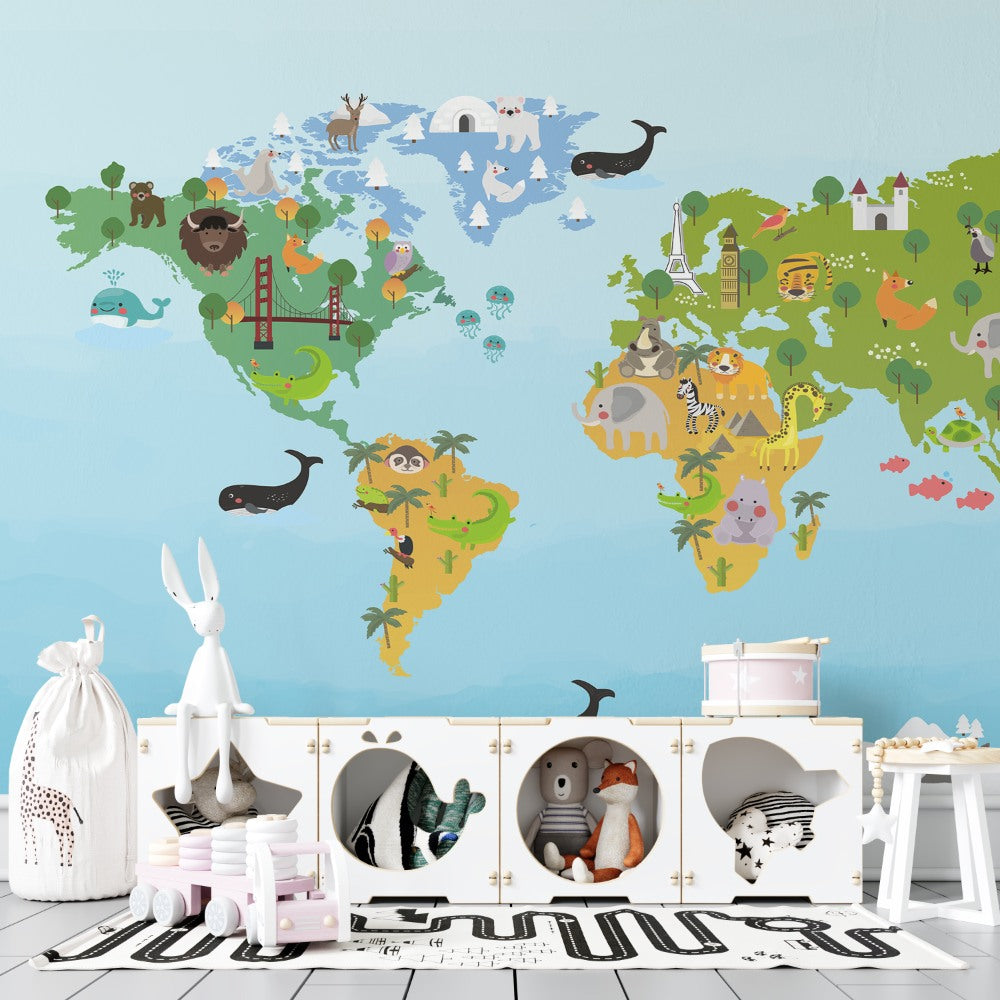 Jungle Safari Kids Room Wallpaper