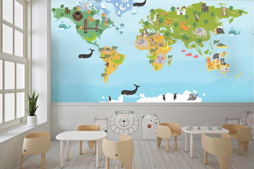 Jungle Safari Kids Room Wallpaper