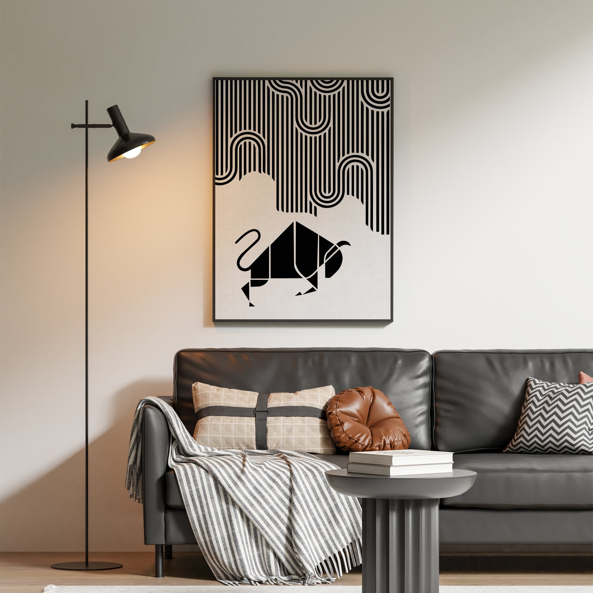A Region of Activity Bull Wall Art Painting