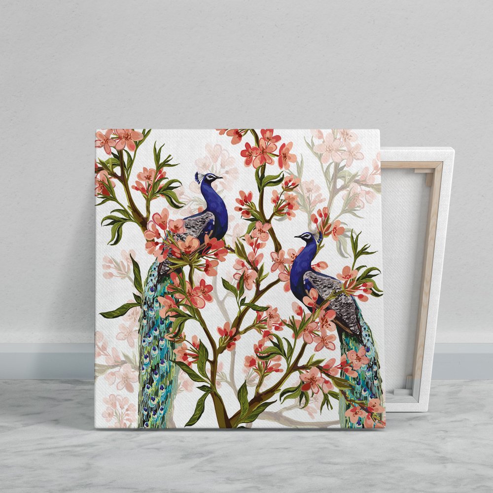 Peacock with Floral Galore