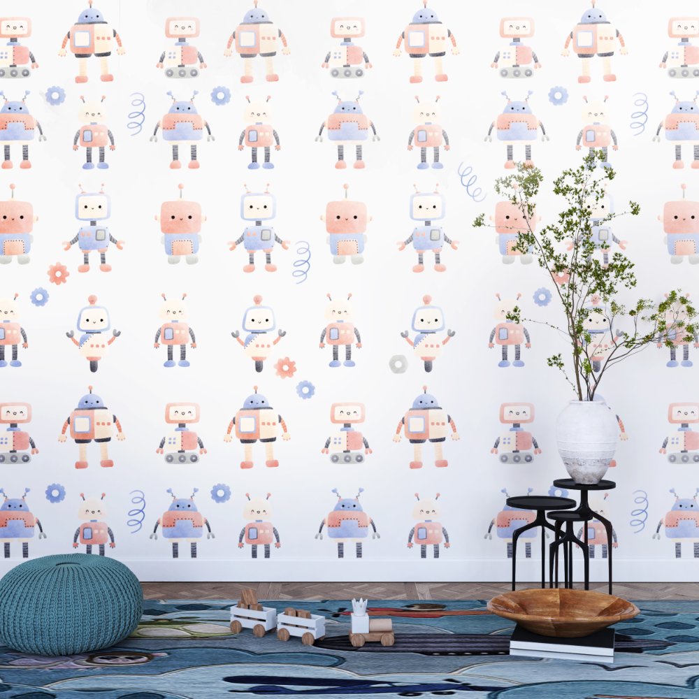 Robot - kids room wallpaper