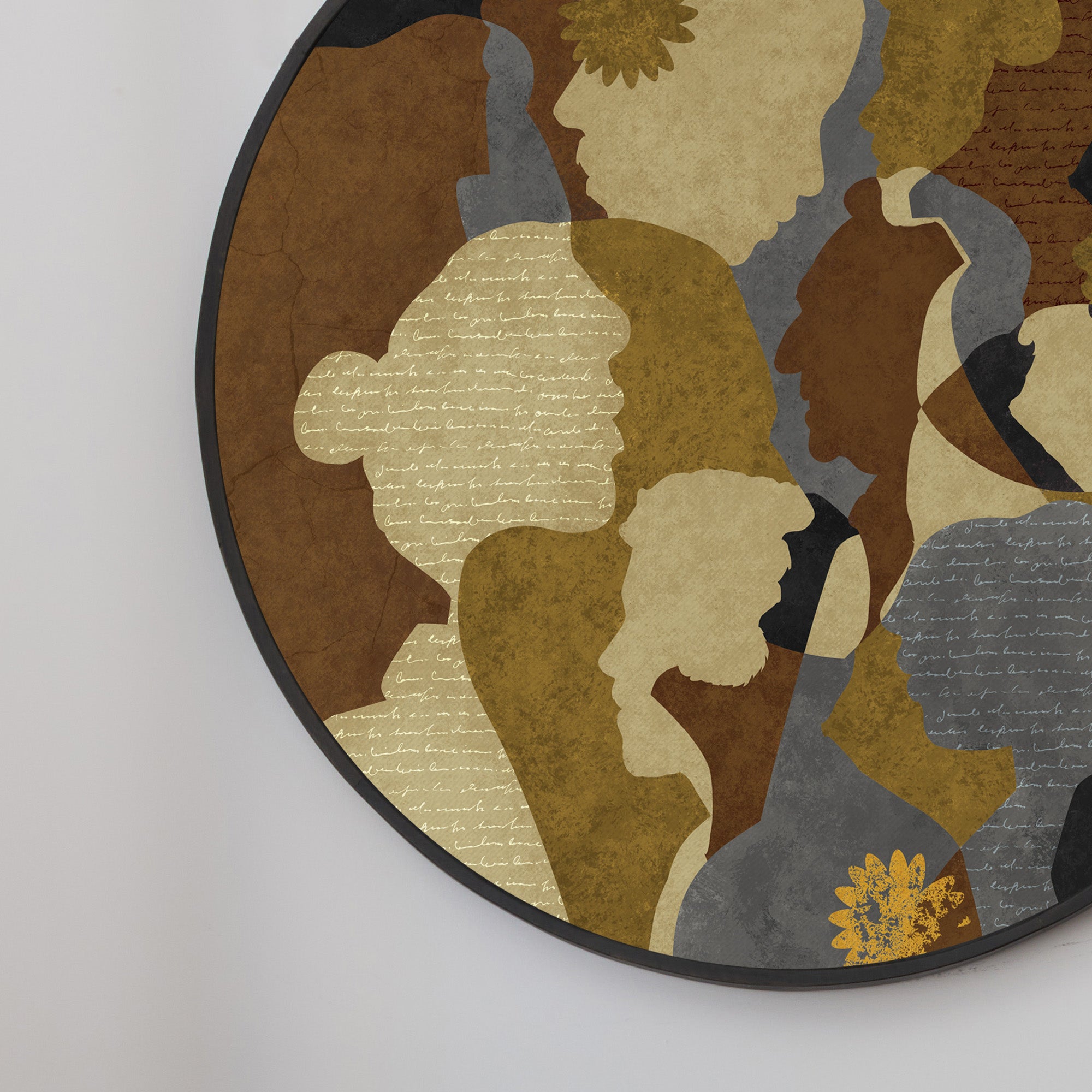 Faces in Transit - Round Wall Art Canvas Painting