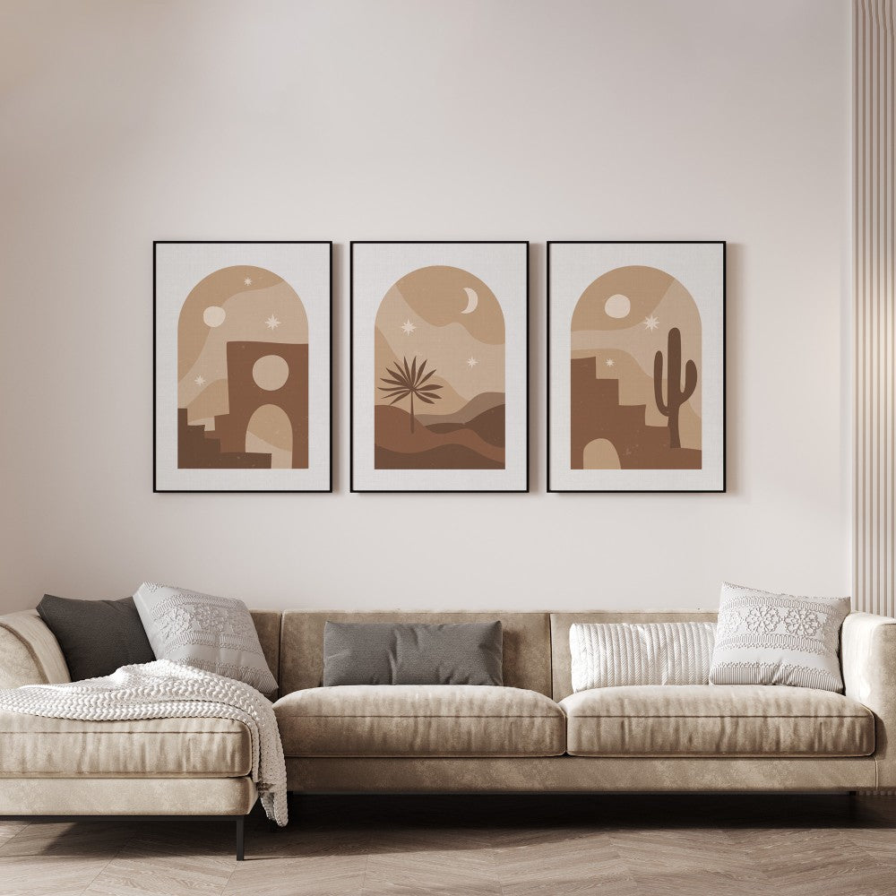 Sepia landscape - Set of 3