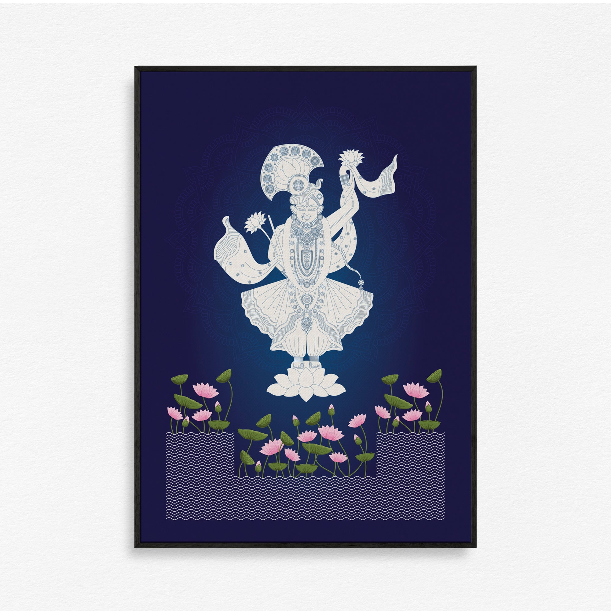 Pichwai Art - Eternal Grace, Wall Art Canvas Painting