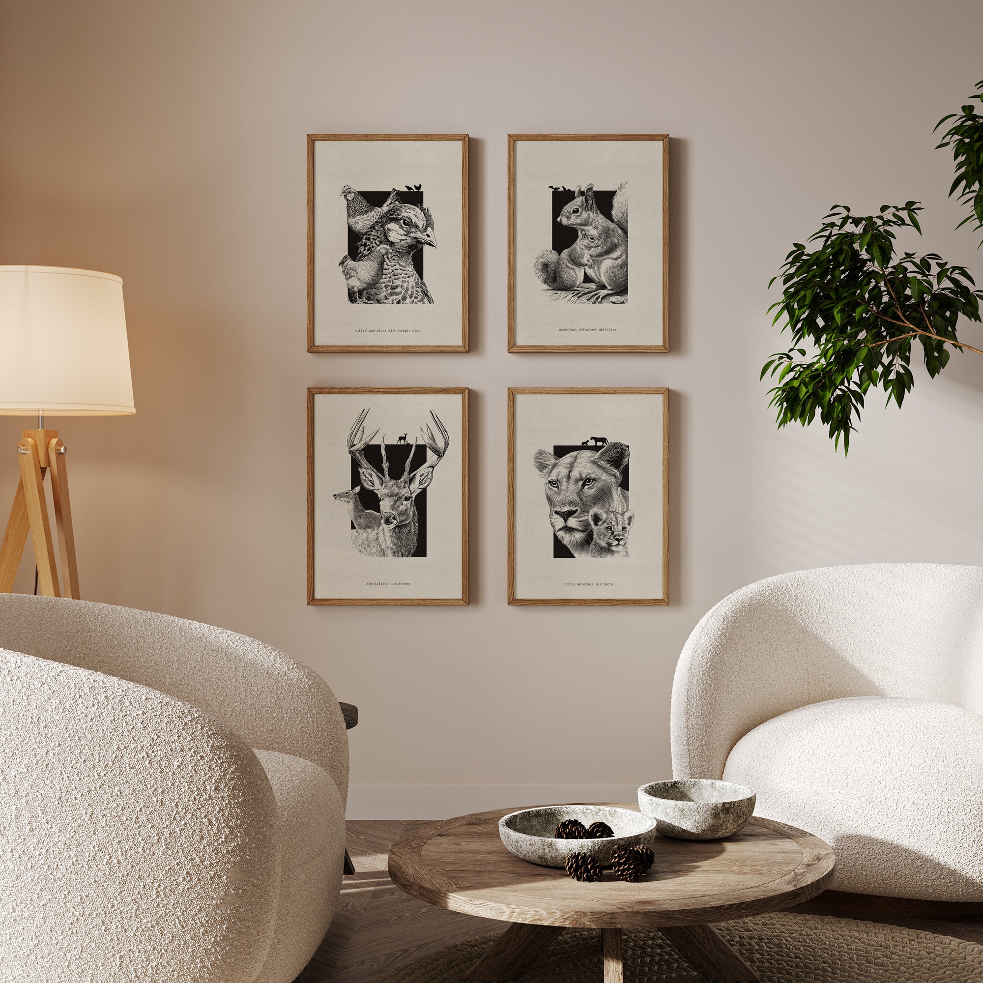 Majestic Fauna - Set of 4