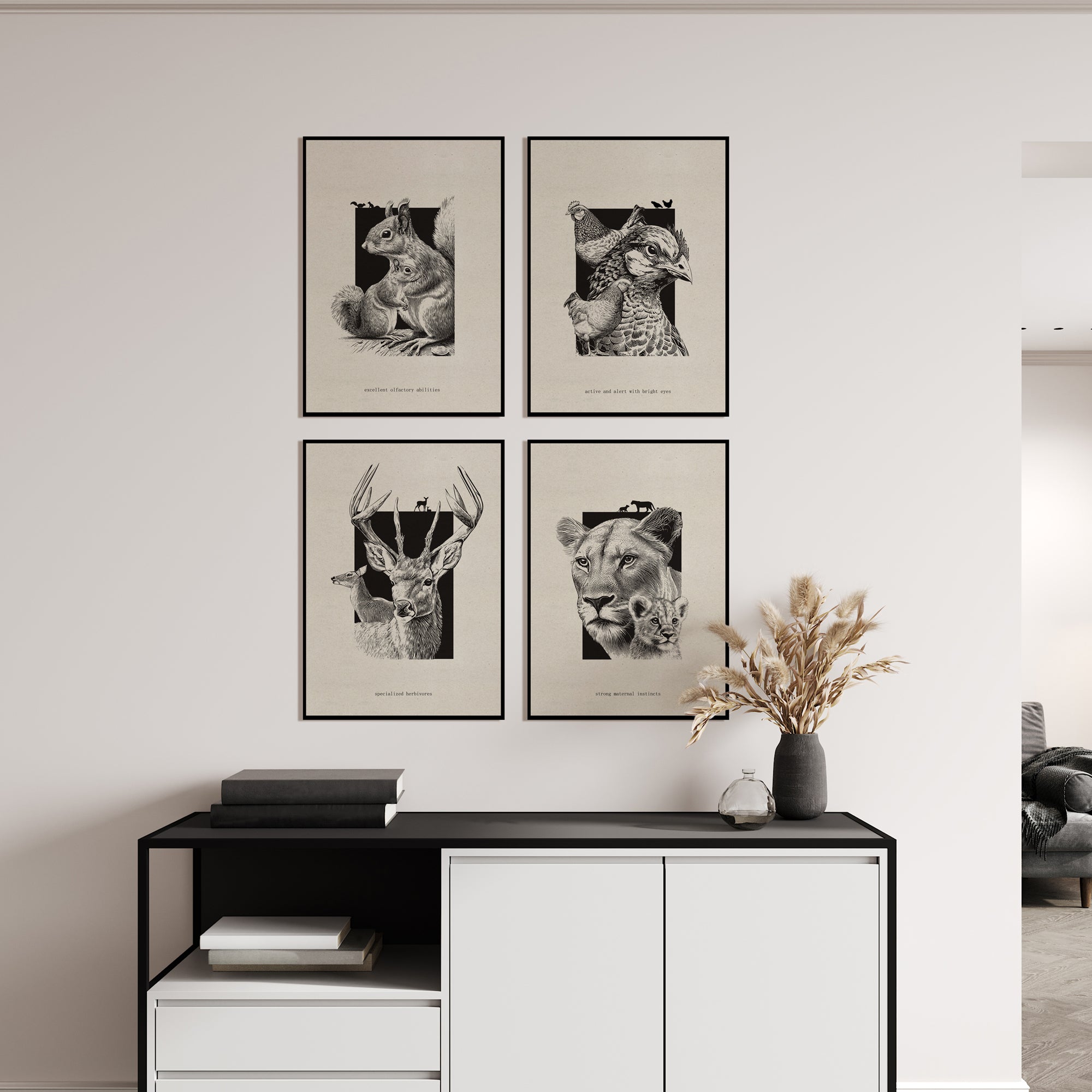 Majestic Fauna - Set of 4