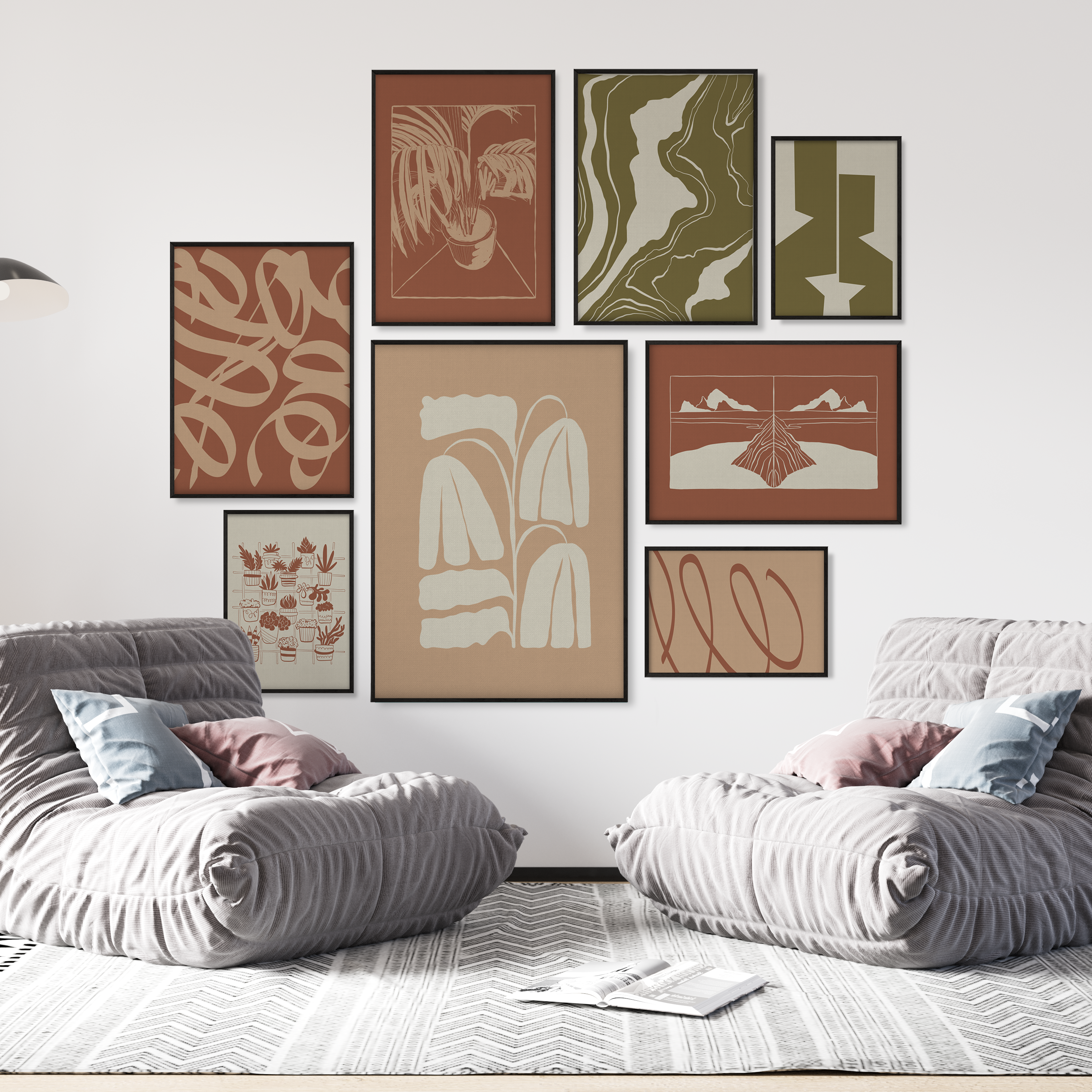 From the landscape view -set of 8