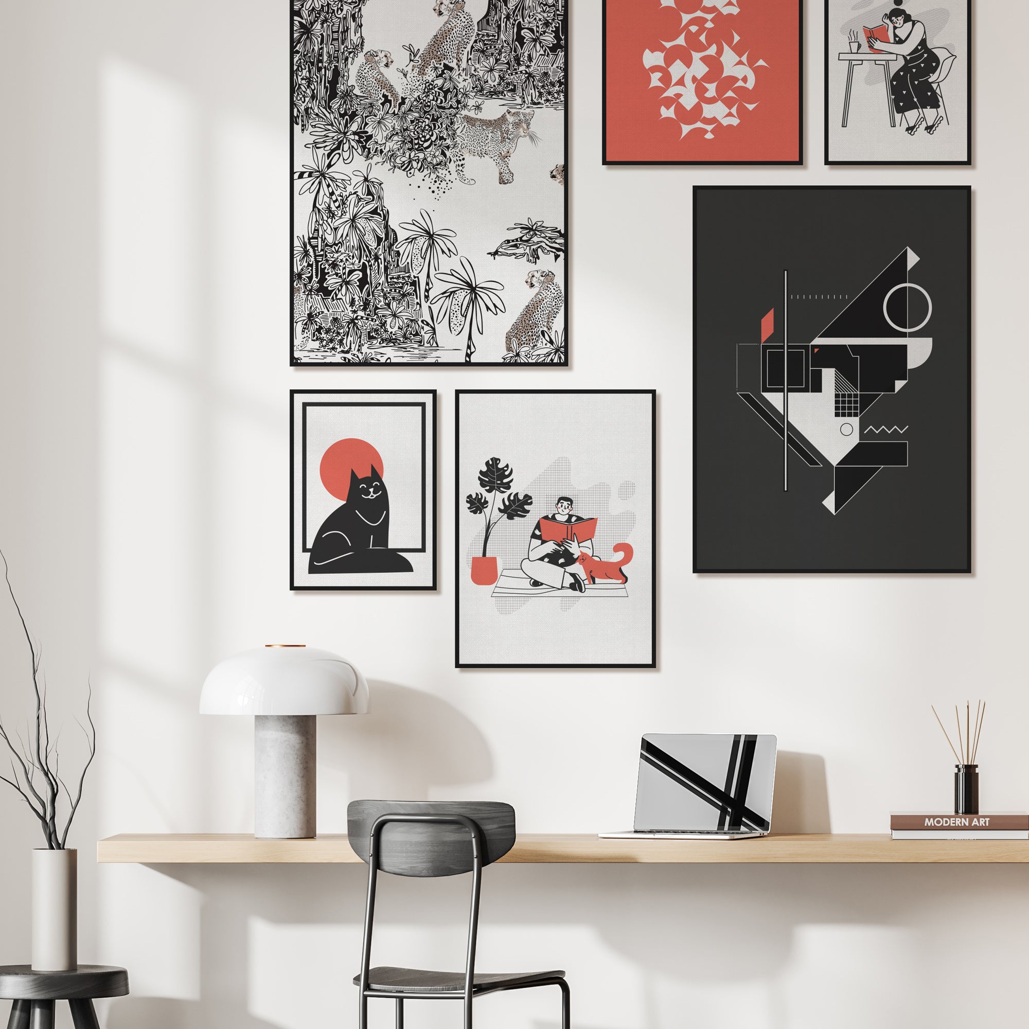 Eclectic Narratives in Black, White & Coral