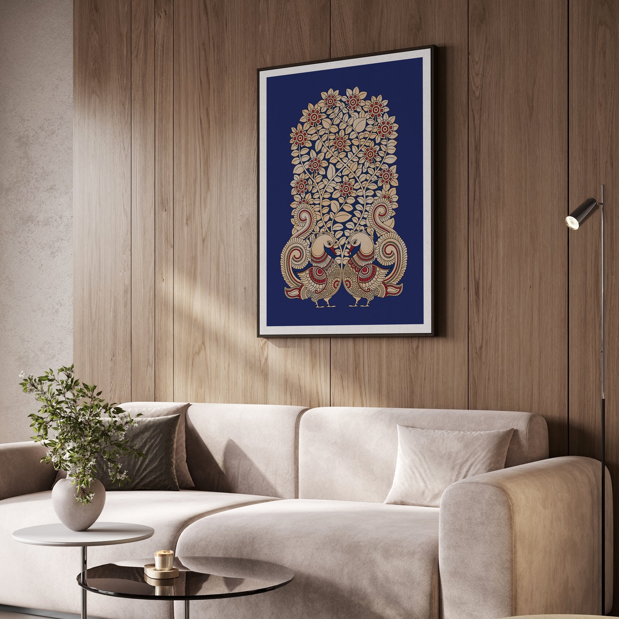 Peacocks in Bloom Wall Art Canvas Painting