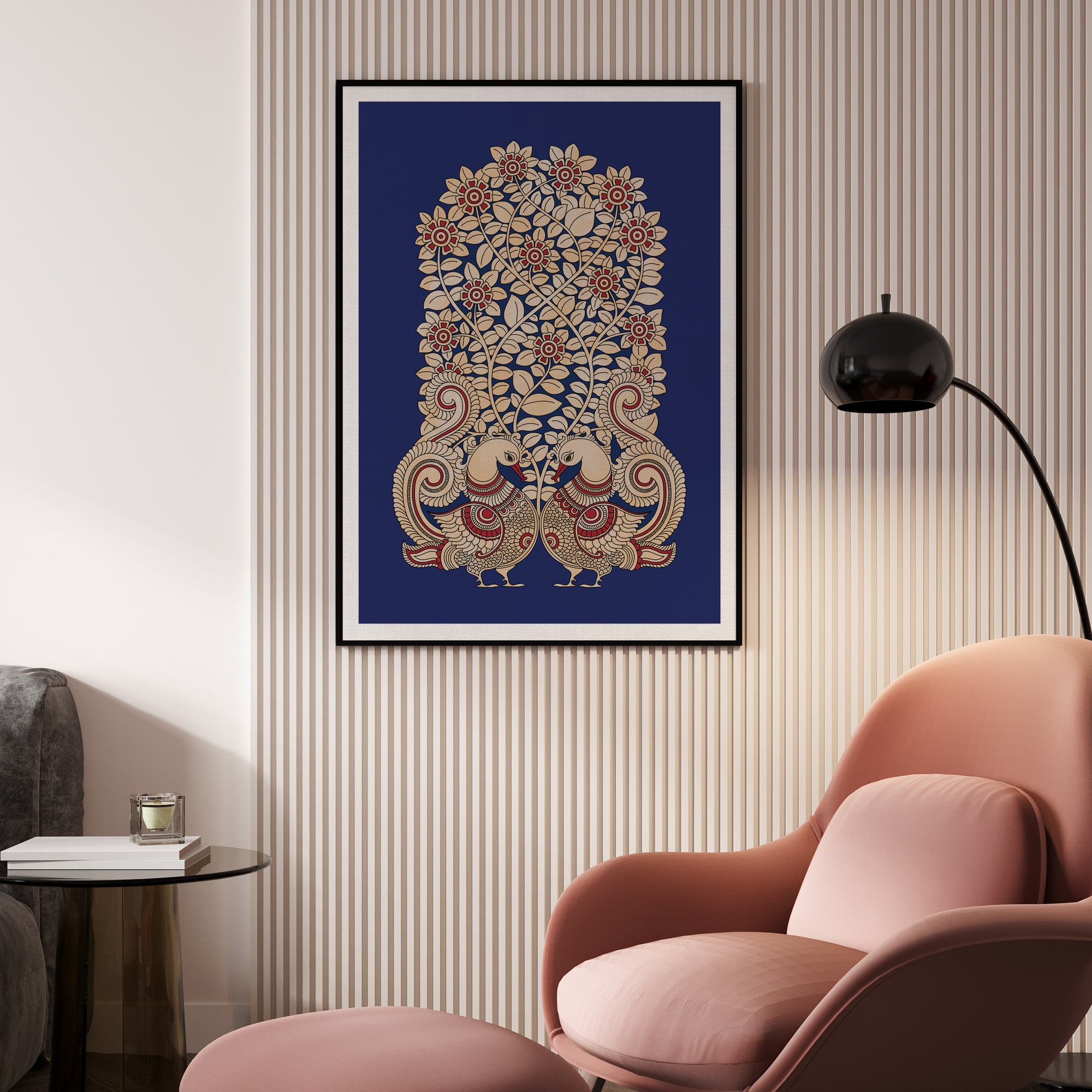 Peacocks in Bloom Wall Art Canvas Painting