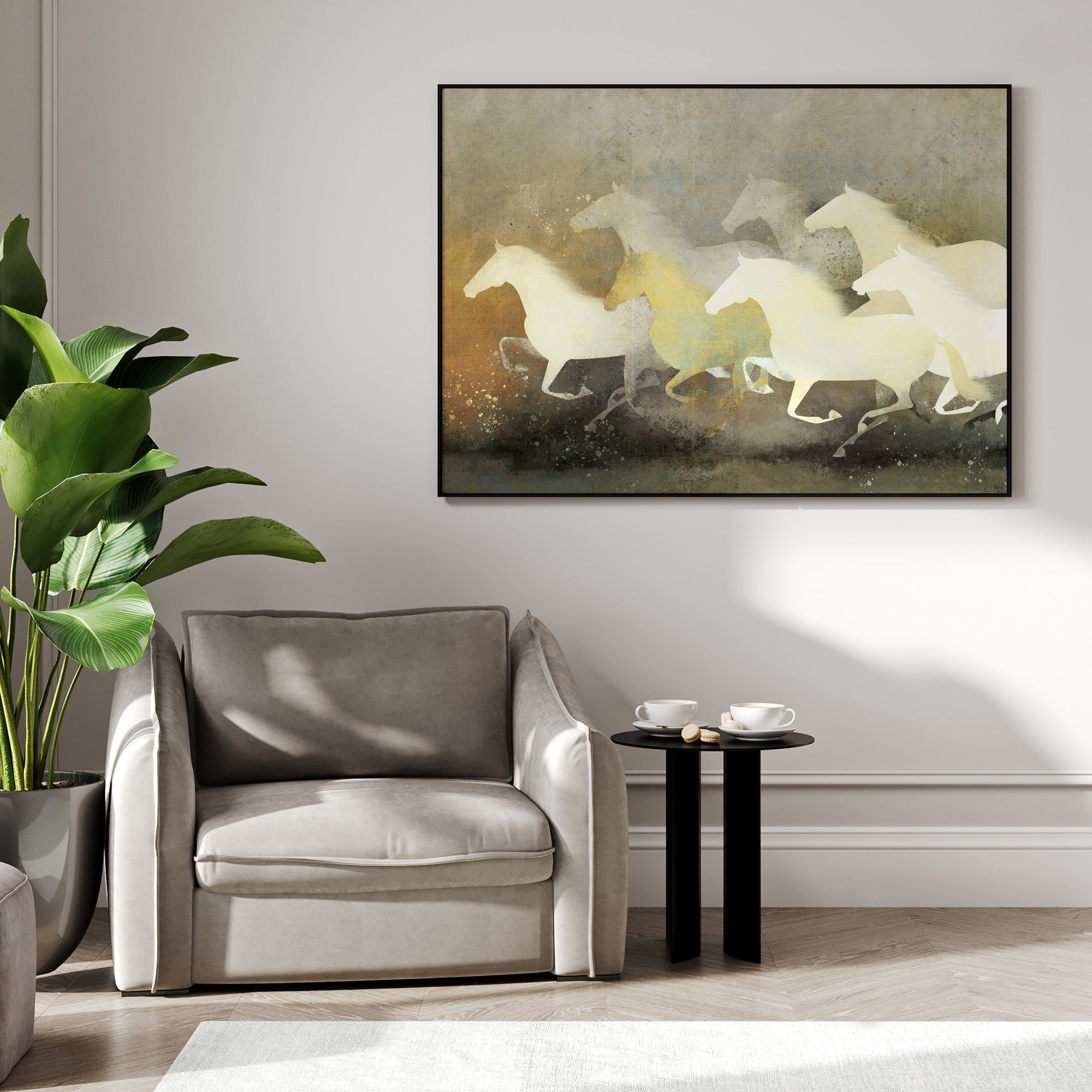 7 White Horses Vastu Wall Art