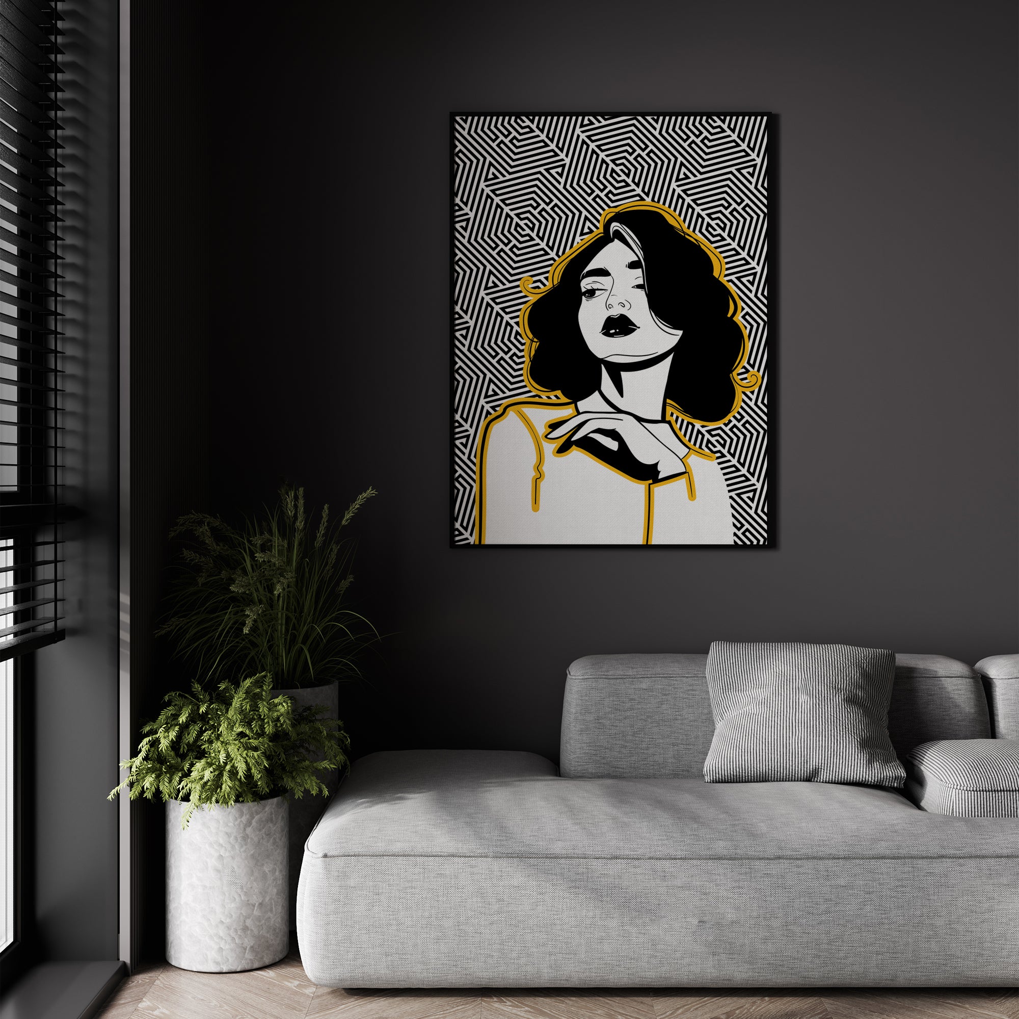 Contemporary Contrast Wall Art Canvas Painting