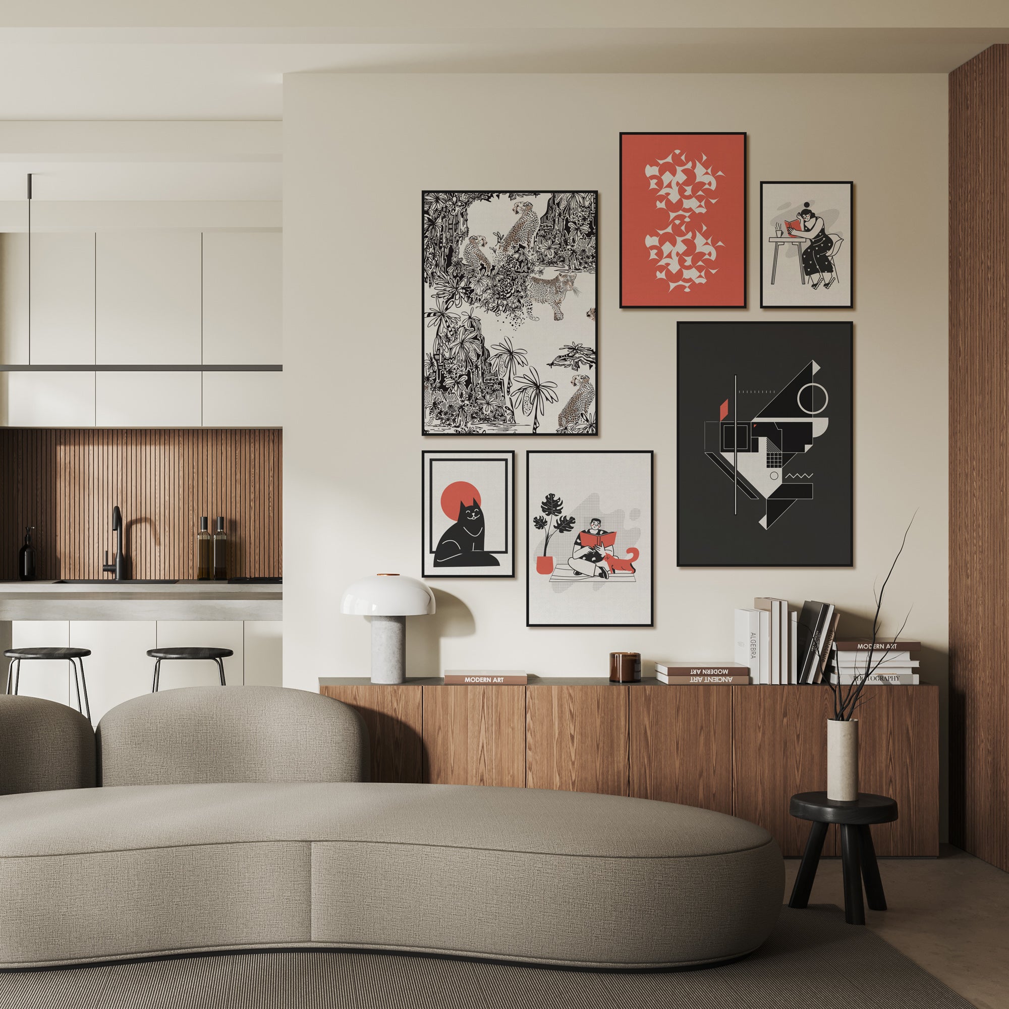 Eclectic Narratives in Black, White & Coral