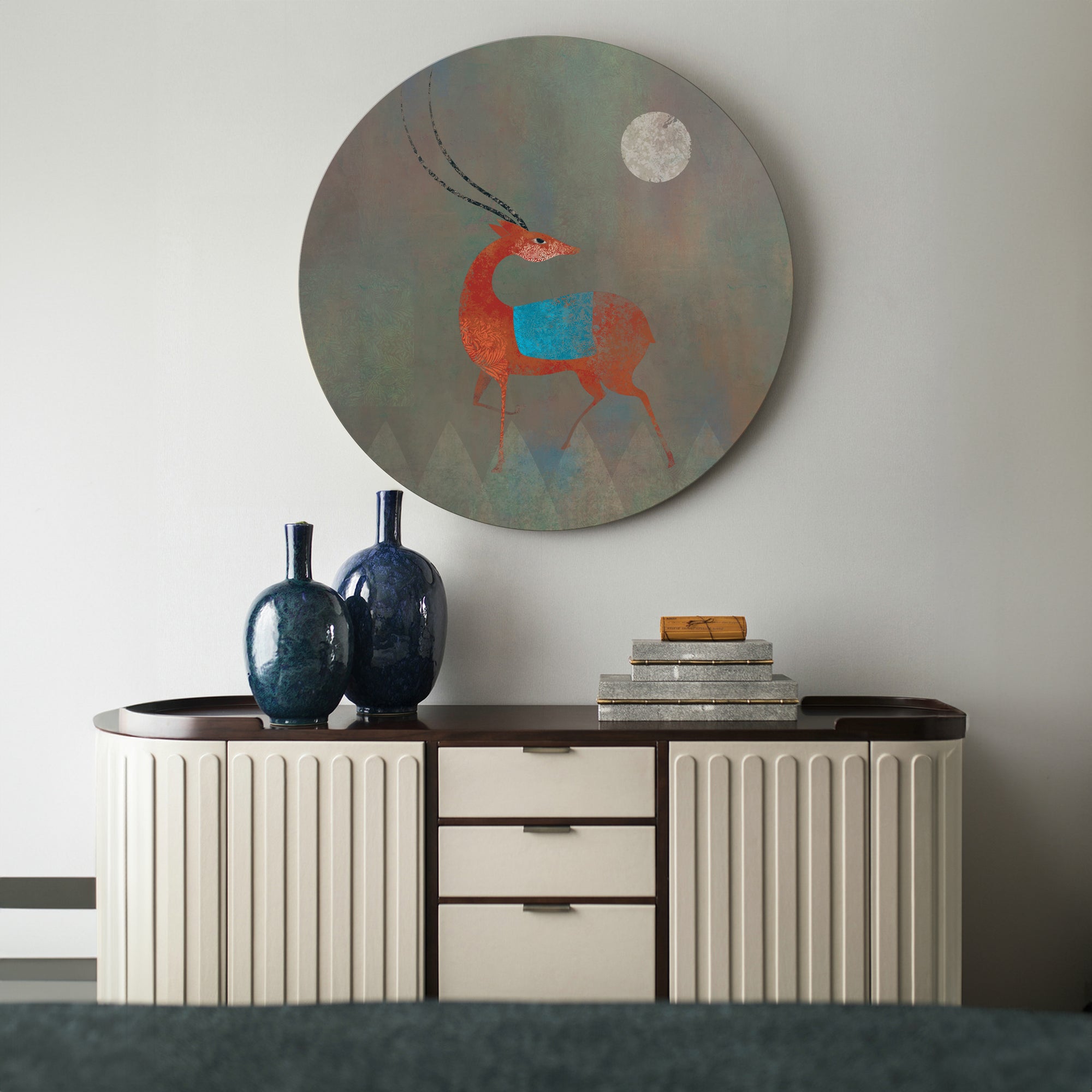 Moonlit Herd Crimson Grace Wall Art