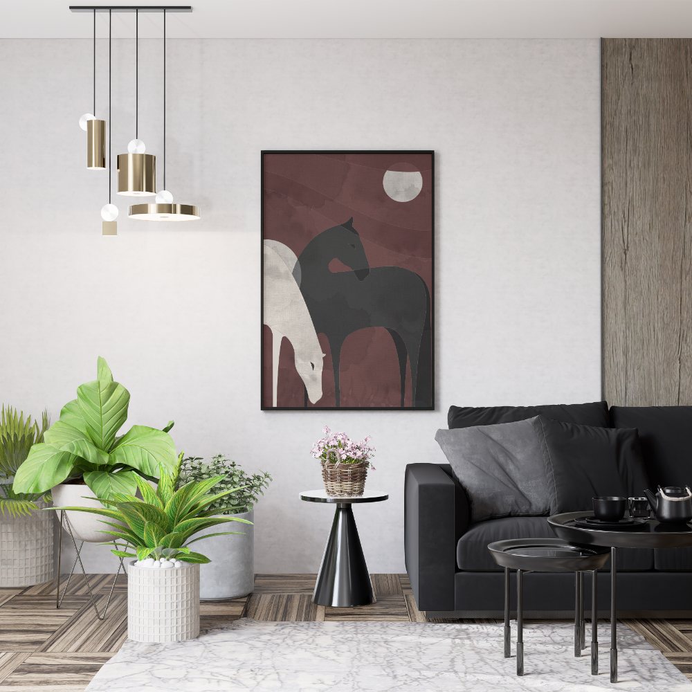 Two Horses in moon light