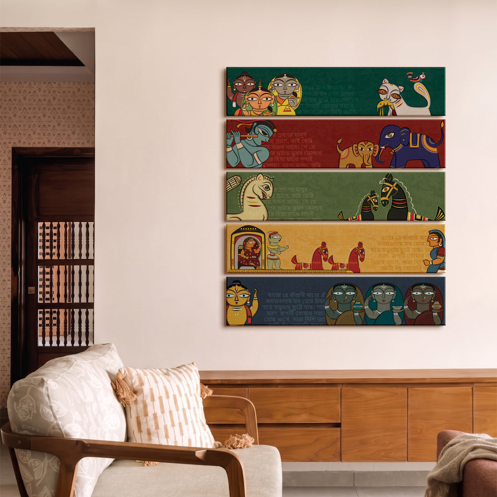 Lok Katha Panels - Set of 5