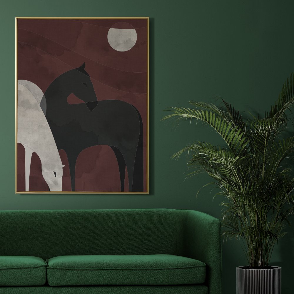 Two Horses in moon light