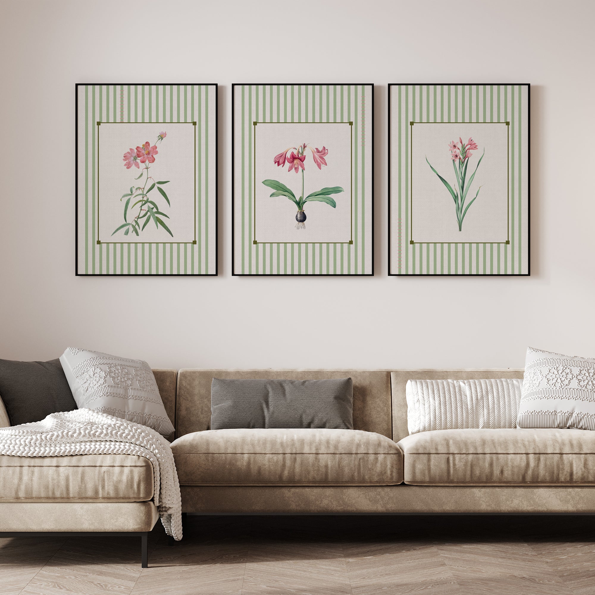 Vintage Botanical Elegance - Set of 3