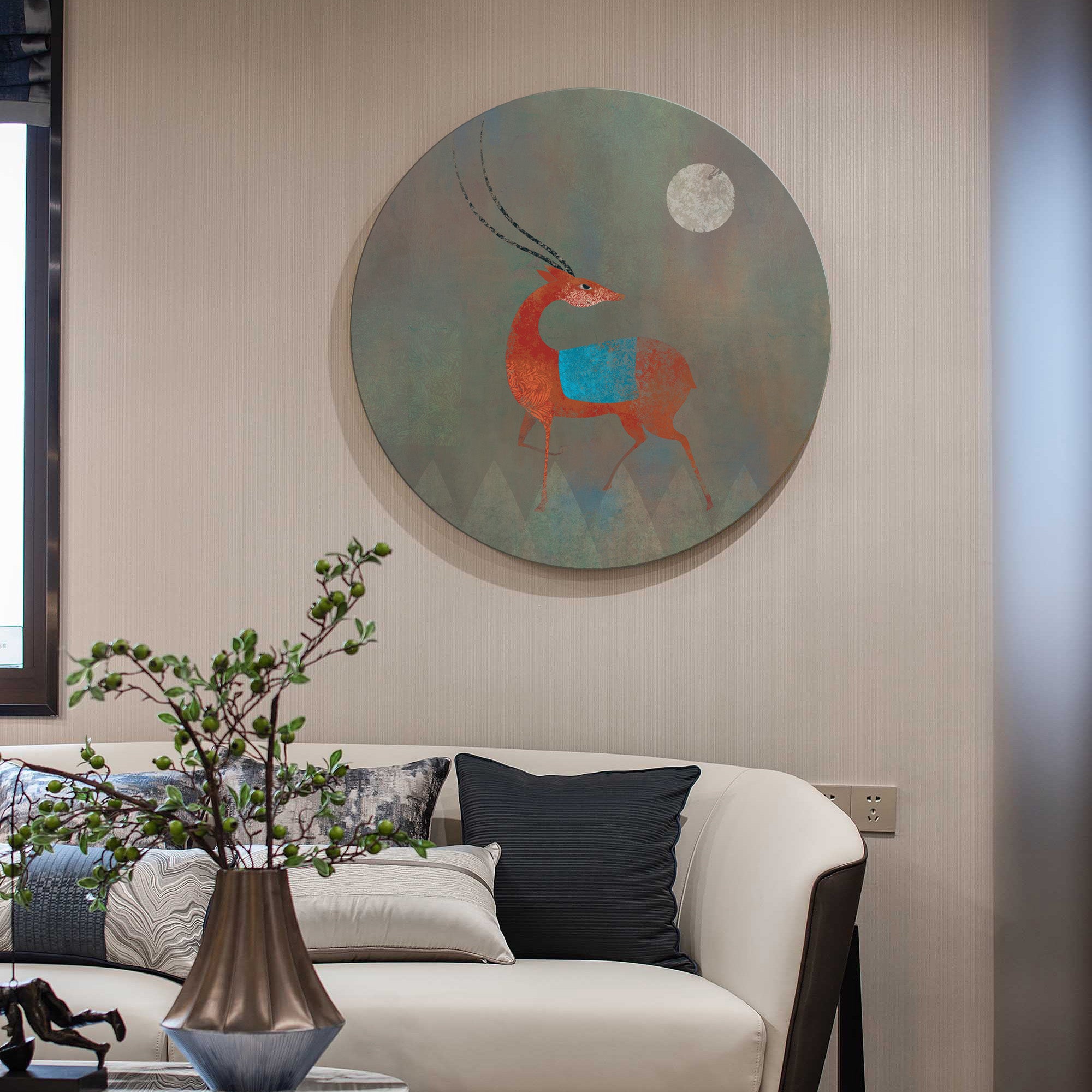 Moonlit Herd Crimson Grace Wall Art