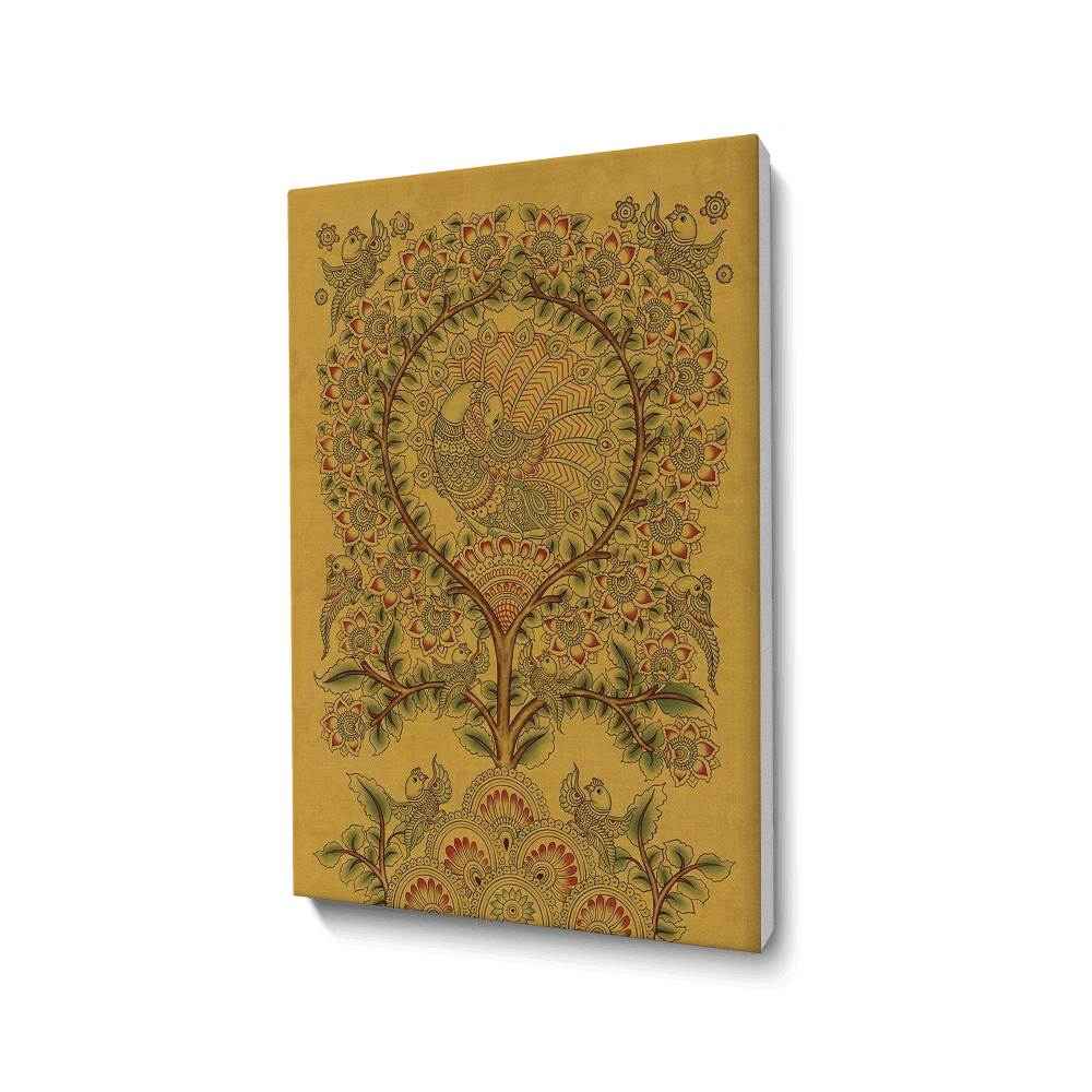 Kalamkari - Peacock and Petal