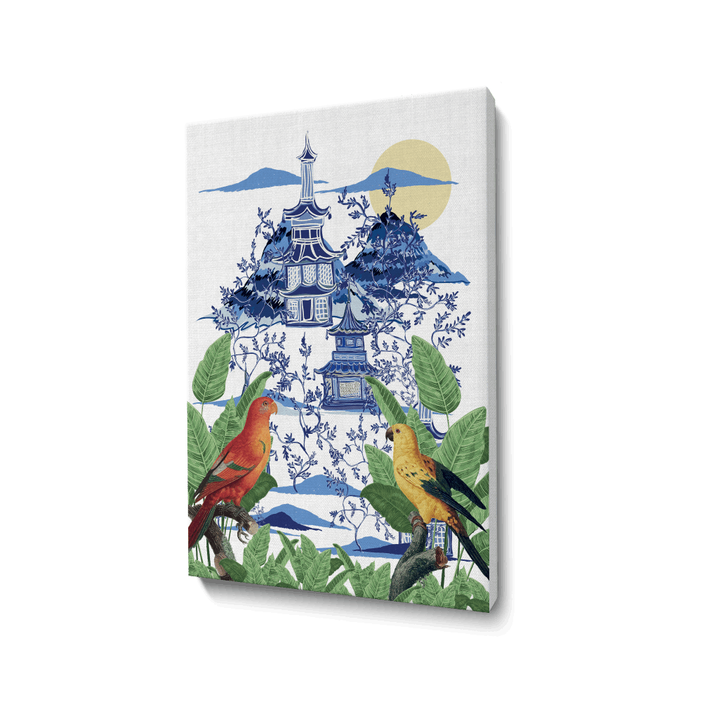 Blue House with Tropical Garden