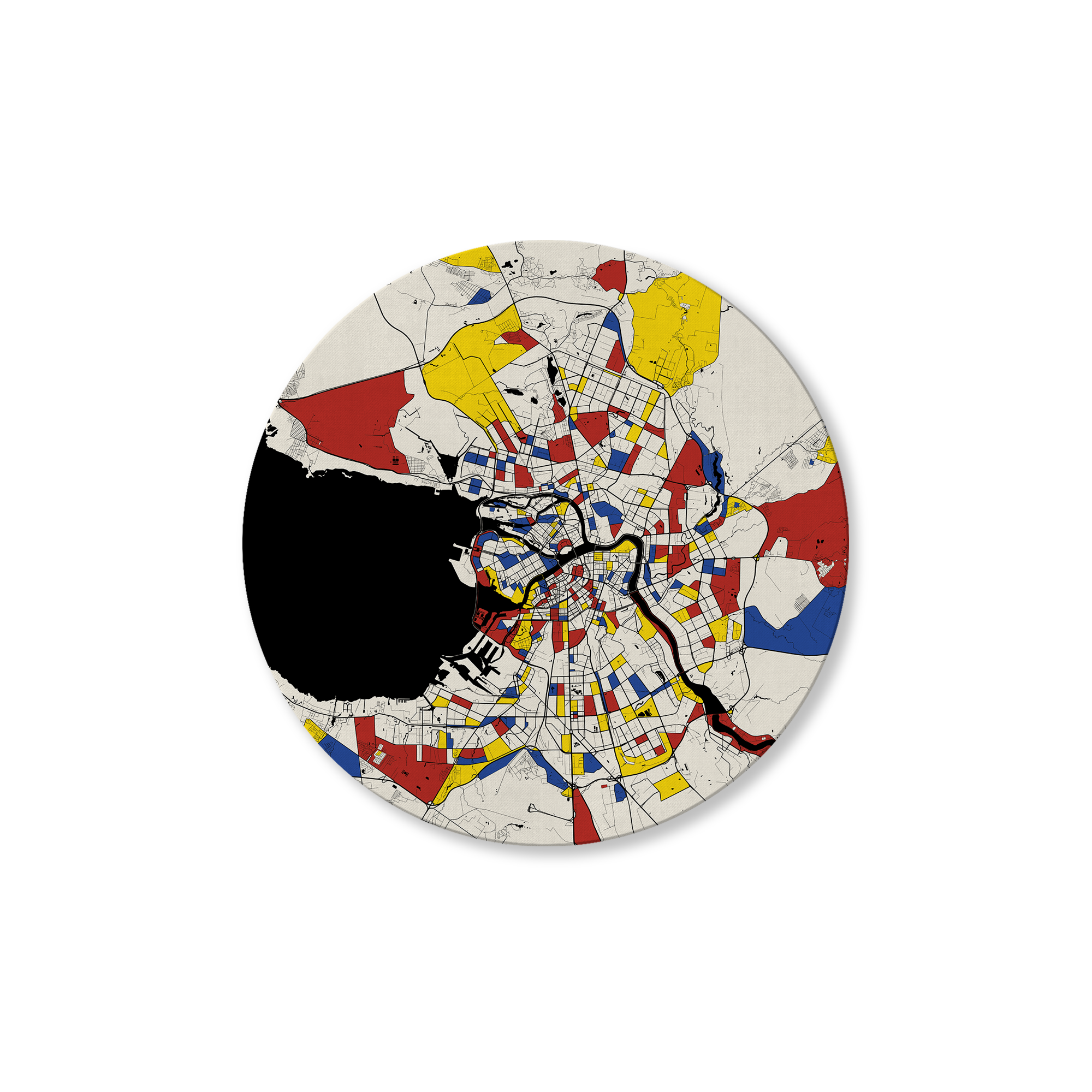 Mondrian Map - Round