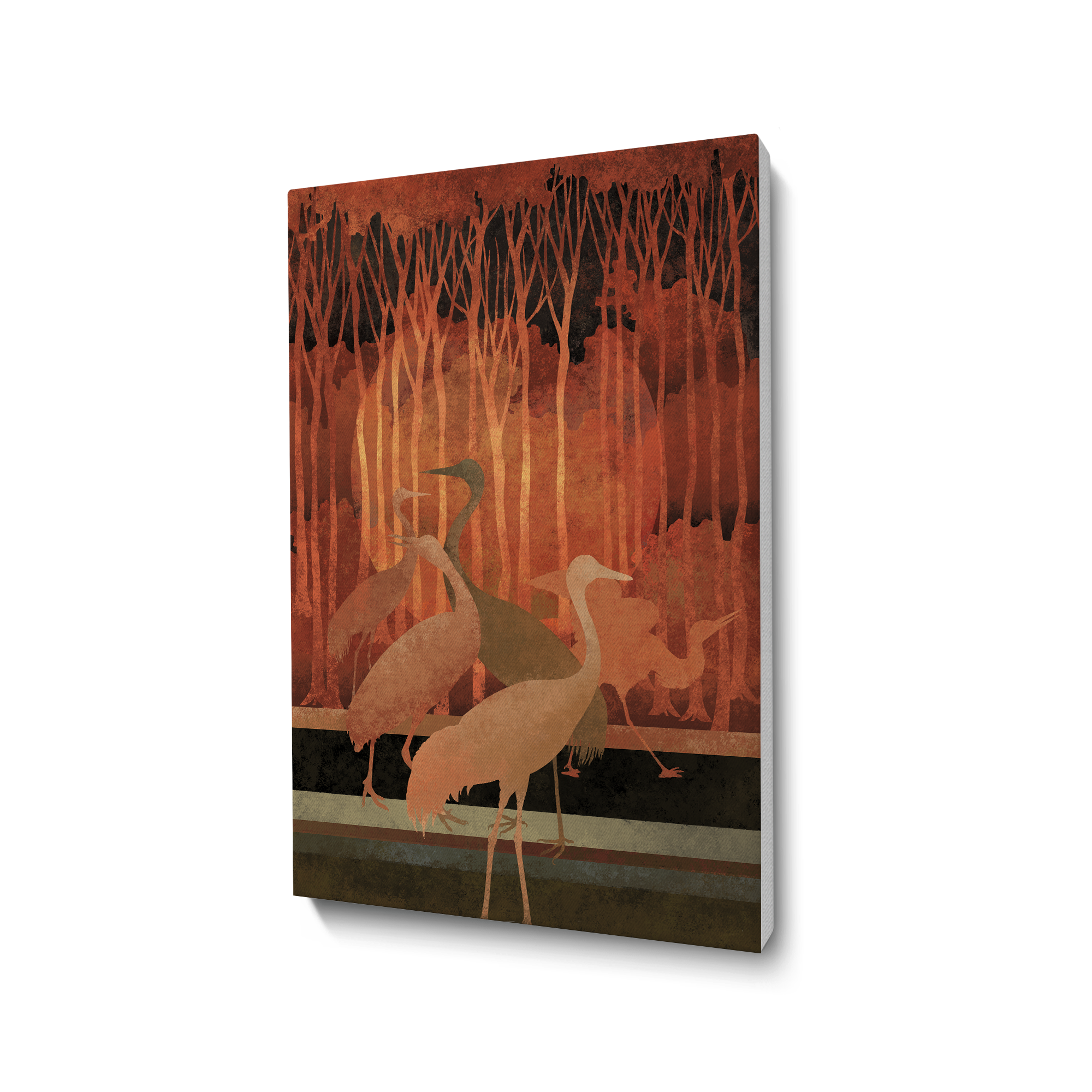 Twilight in the Marsh Wall Art Canvas Painting