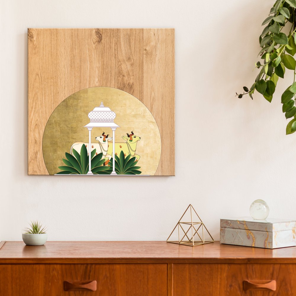 Pichwai - 2 cows in Square