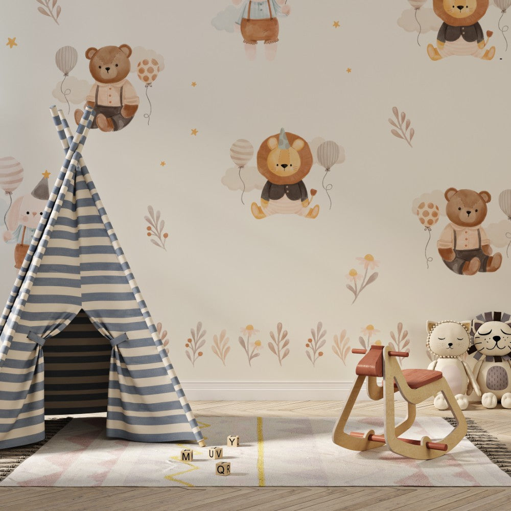 Celebration - teddy - kids room wallpaper