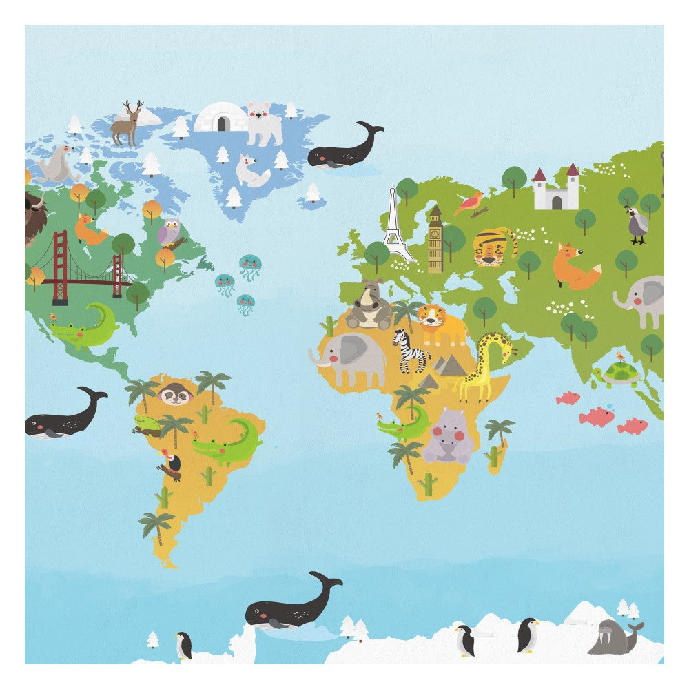 Jungle Safari Kids Room Wallpaper