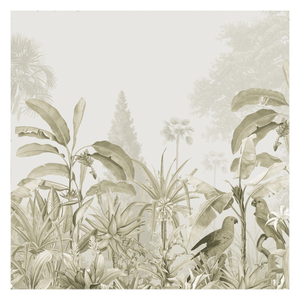 Parrots visiting tropical lines - Green tone